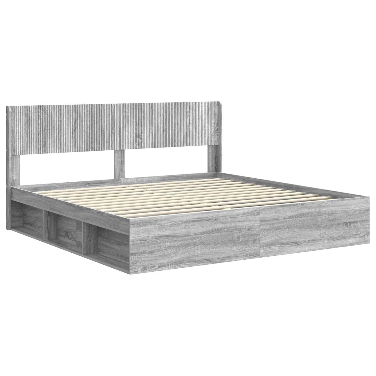 vidaXL Bettgestell mit Stauraum und Kopfteil 3 pcs Holzwerkstoff
