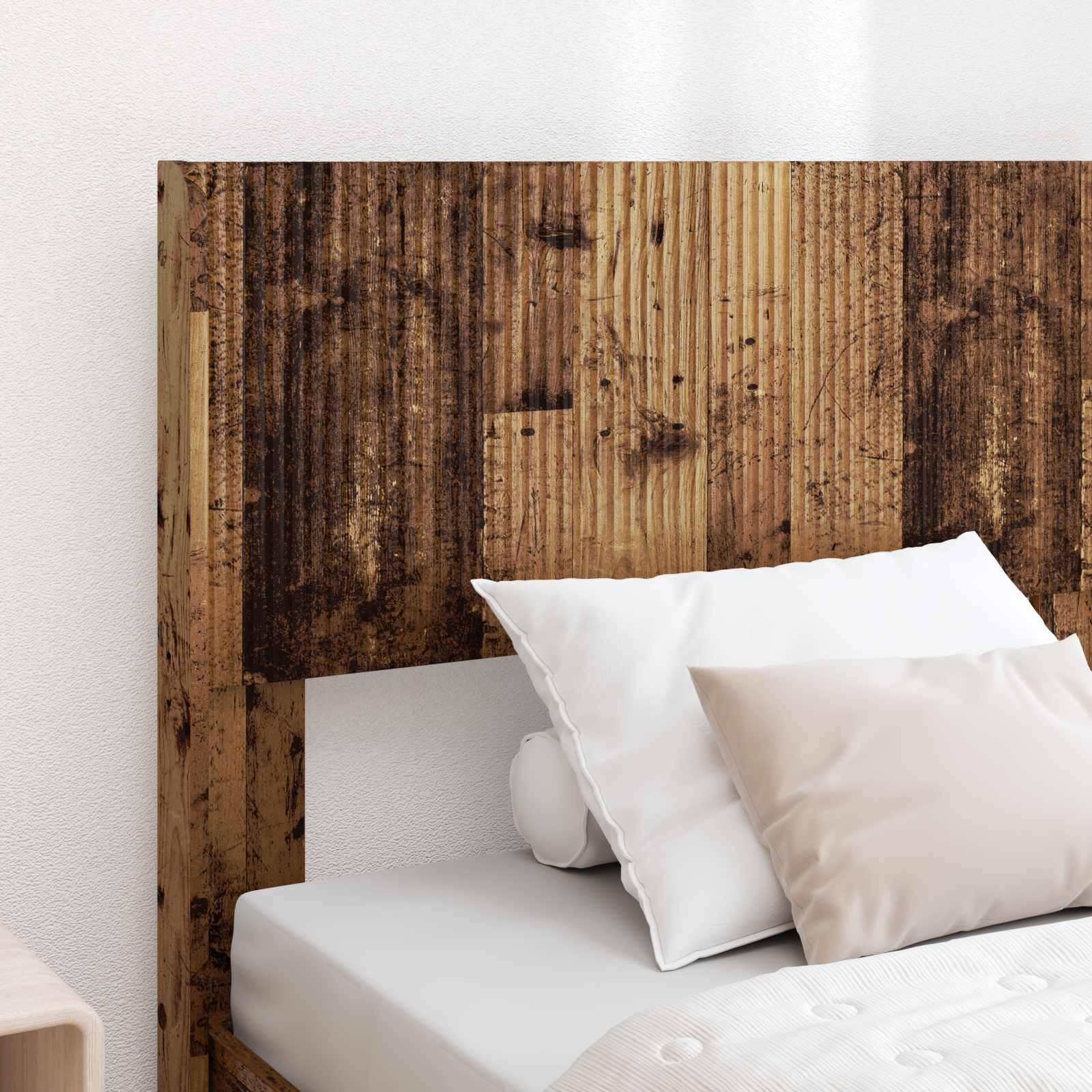 vidaXL Bettgestell mit Stauraum und Kopfteil Altholz 75 x 190 cm