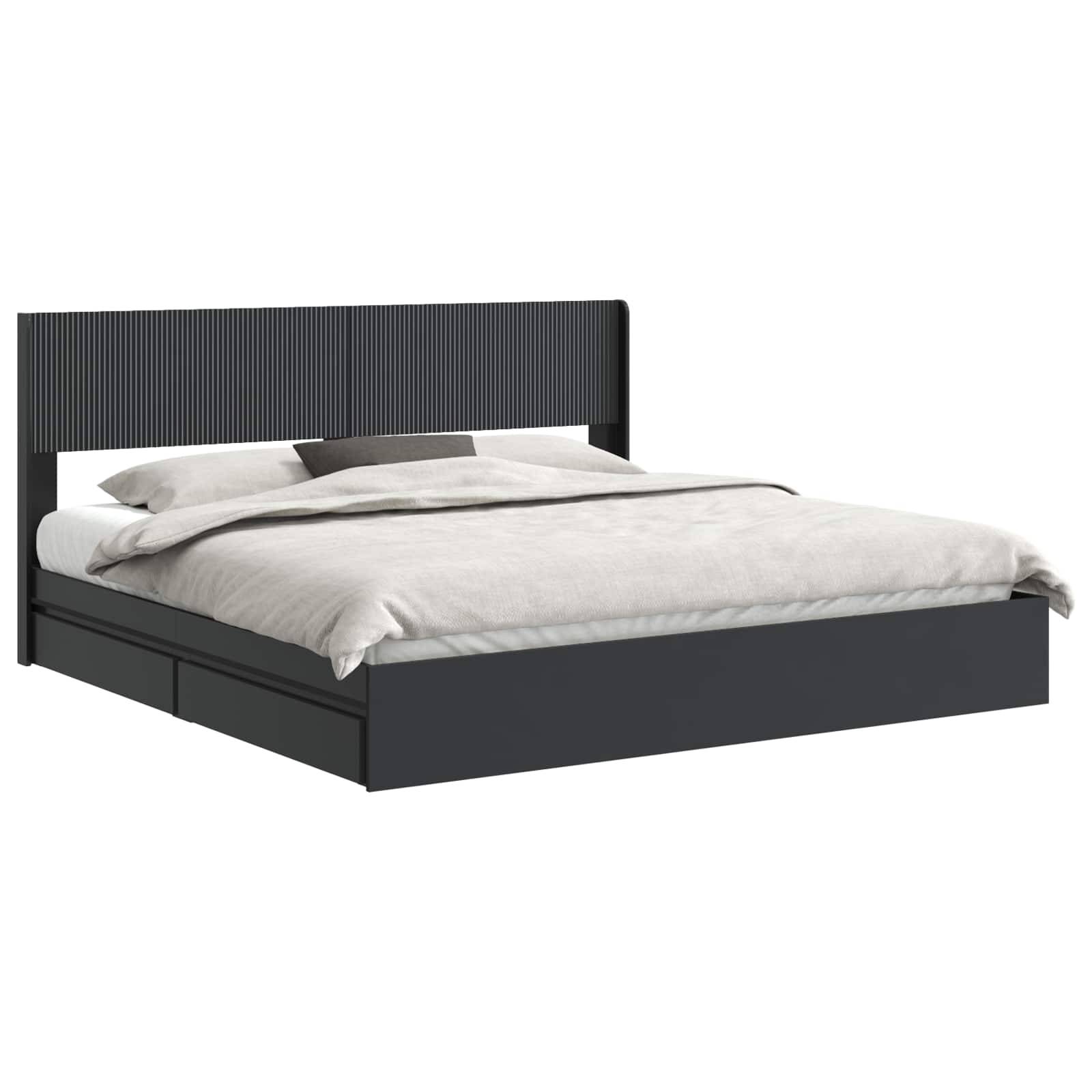 vidaXL Bettgestell mit Stauraum und Kopfteil 3 pcs Holzwerkstoff