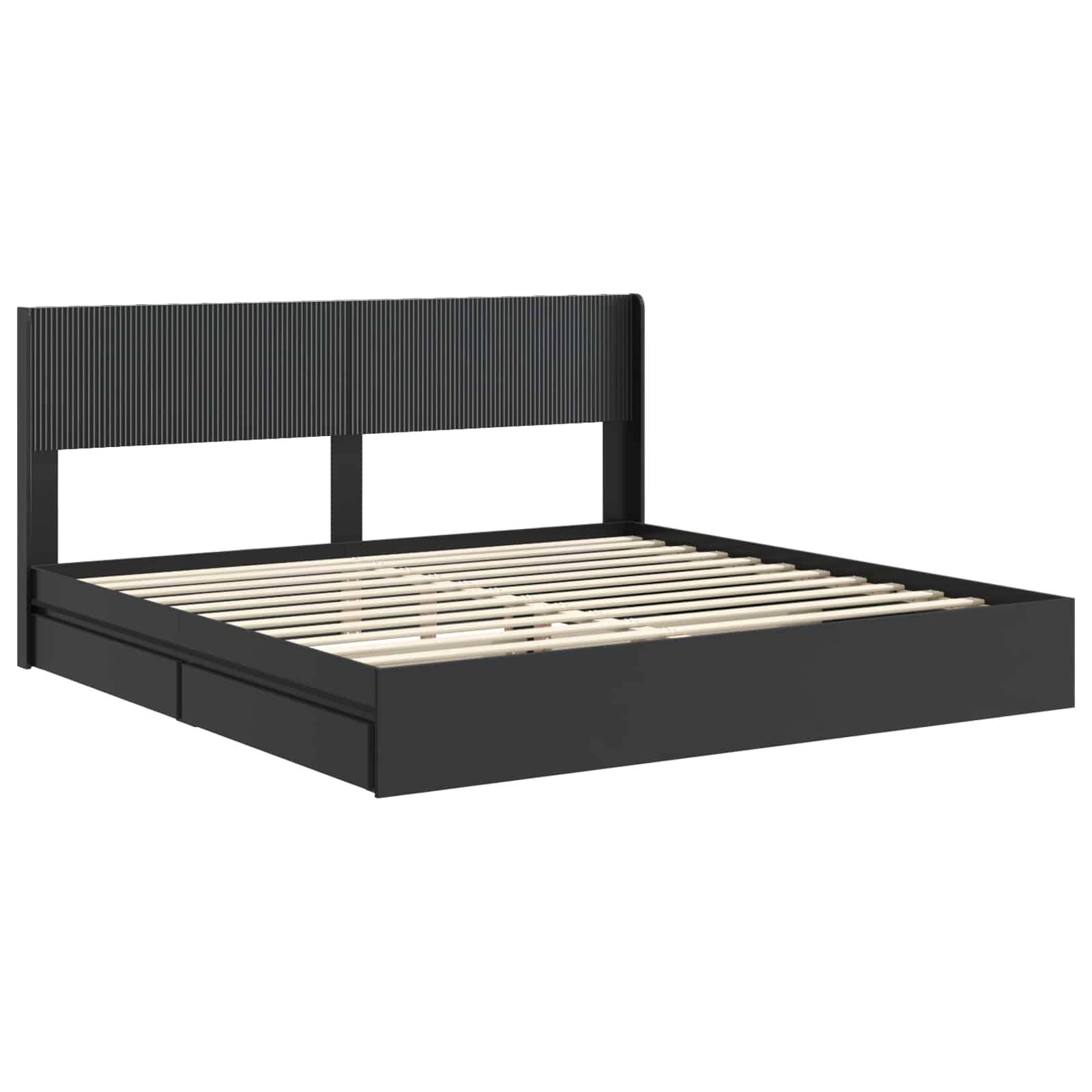 vidaXL Bettgestell mit Stauraum und Kopfteil 3 pcs Holzwerkstoff