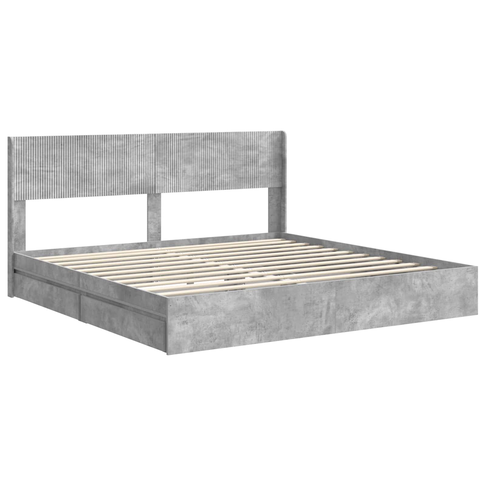 vidaXL Bettgestell mit Stauraum und Kopfteil 3 pcs Holzwerkstoff