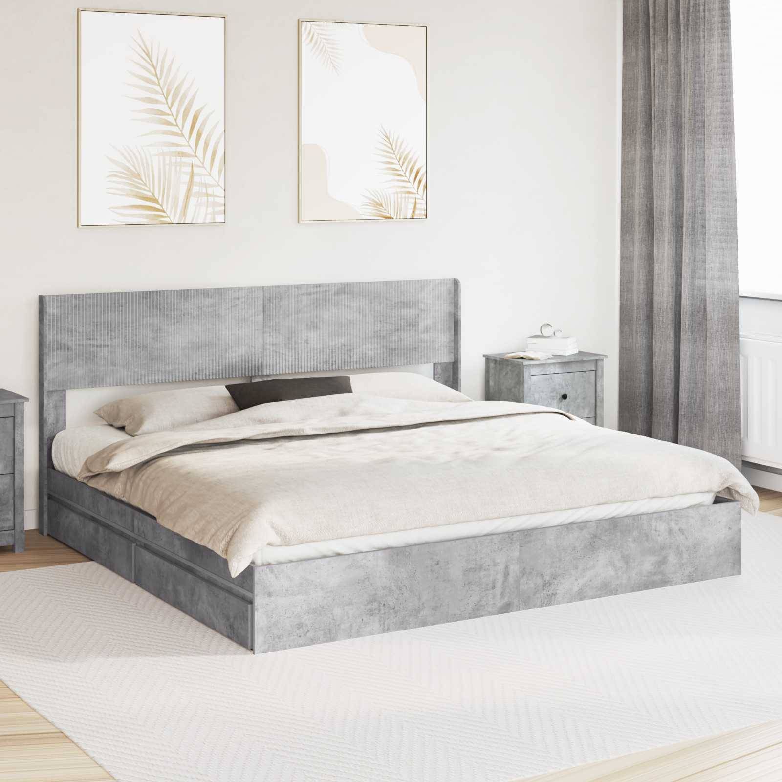 vidaXL Bettgestell mit Stauraum und Kopfteil 3 pcs Holzwerkstoff