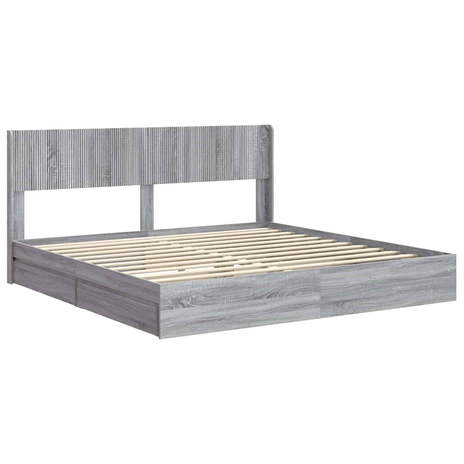 vidaXL Bettgestell mit Stauraum und Kopfteil 3 pcs Holzwerkstoff