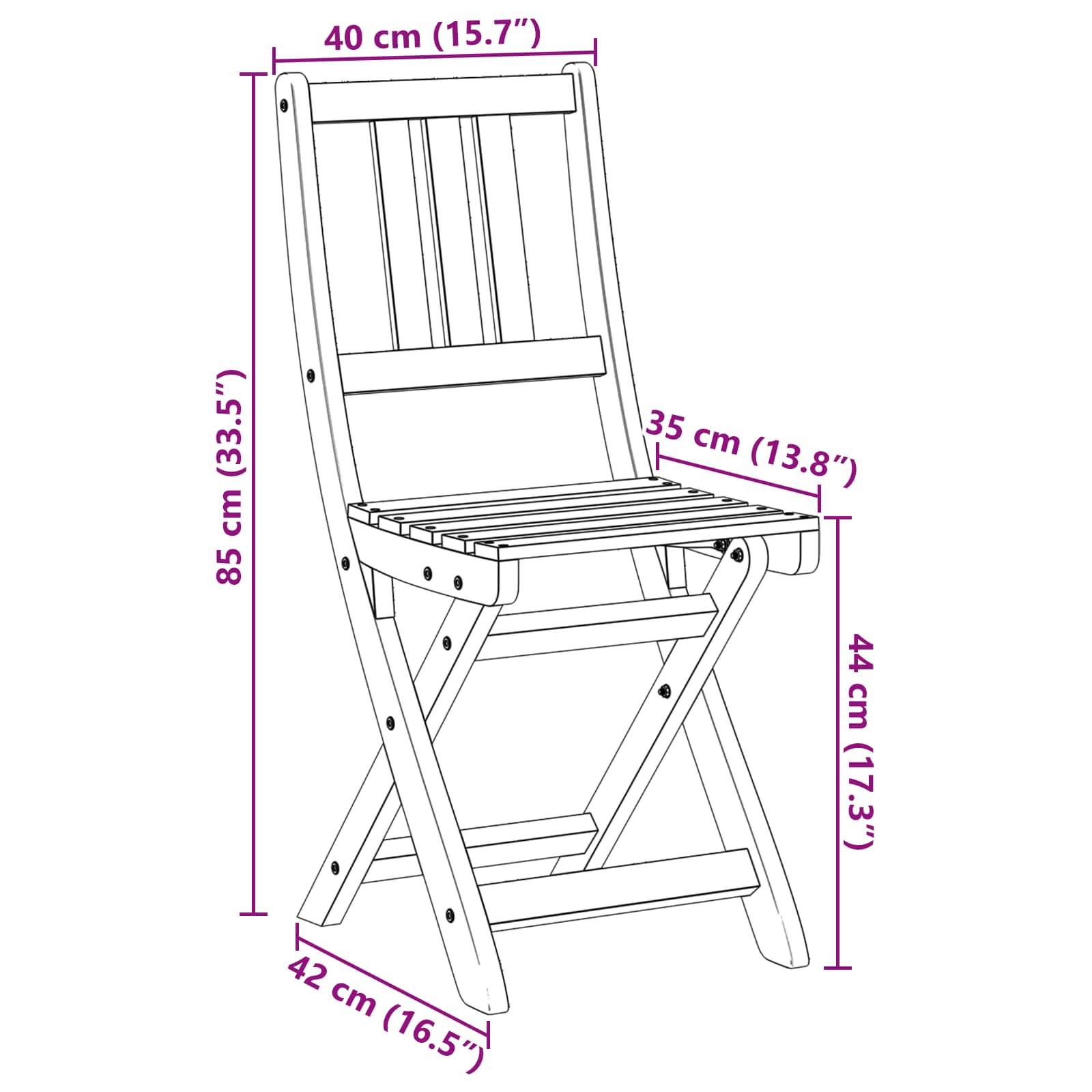vidaXL Außen Bistro-Stühle mit Kissen 8 pcs Natur 40 x 42 x 85 cm