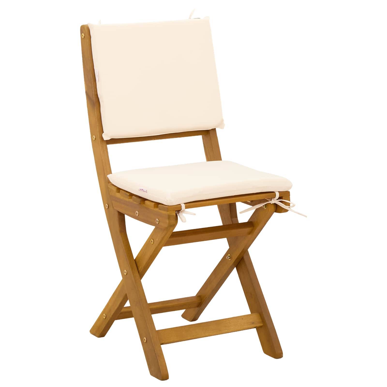 vidaXL Außen Bistro-Stühle mit Kissen 6 pcs Cremeweiß 38 x 46 x 85 cm