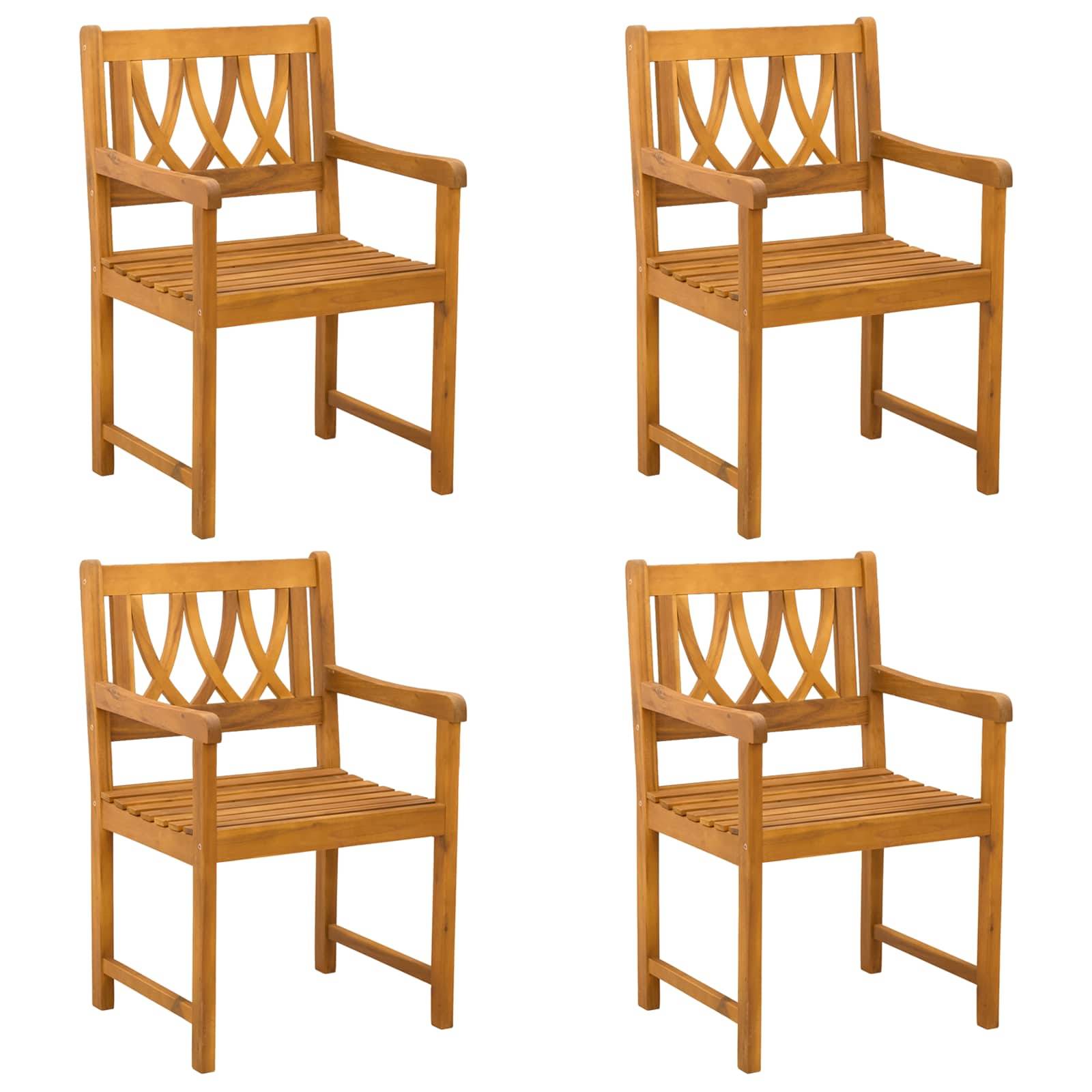vidaXL Bank Outdoor 4 pcs Natur 56 x 55,5 x 90 cm Massivholz Akazie