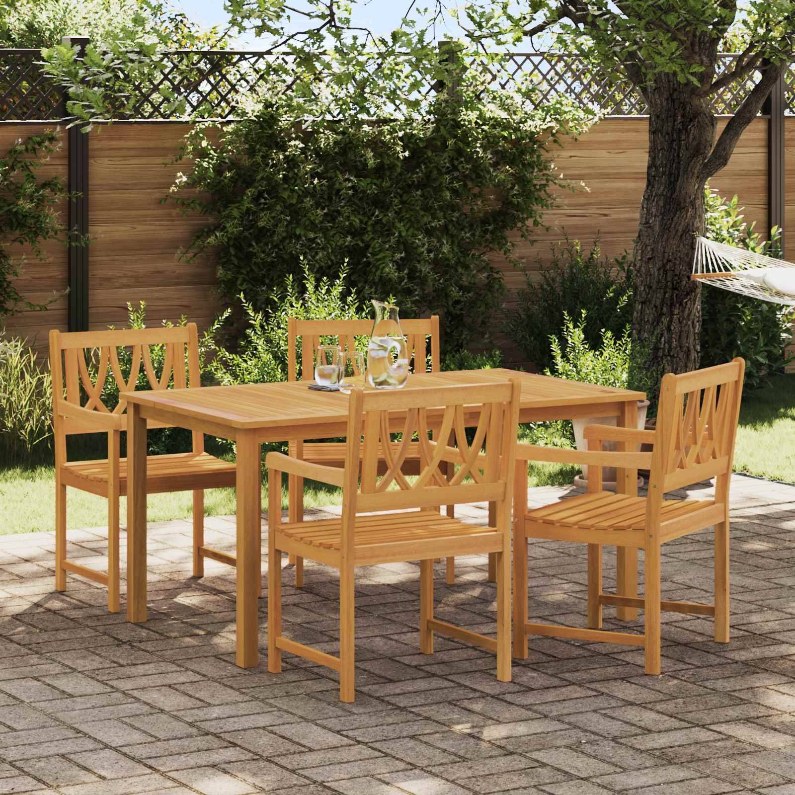 vidaXL Bank Outdoor 4 pcs Natur 56 x 55,5 x 90 cm Massivholz Akazie
