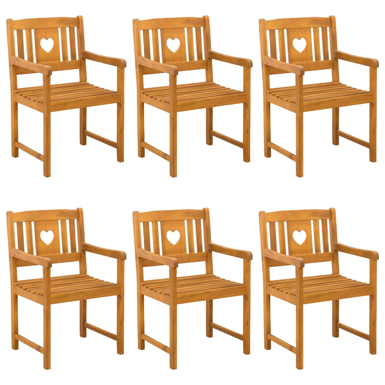 vidaXL Bank Outdoor 6 pcs Natur 56 x 55,5 x 90 cm Massivholz Akazie