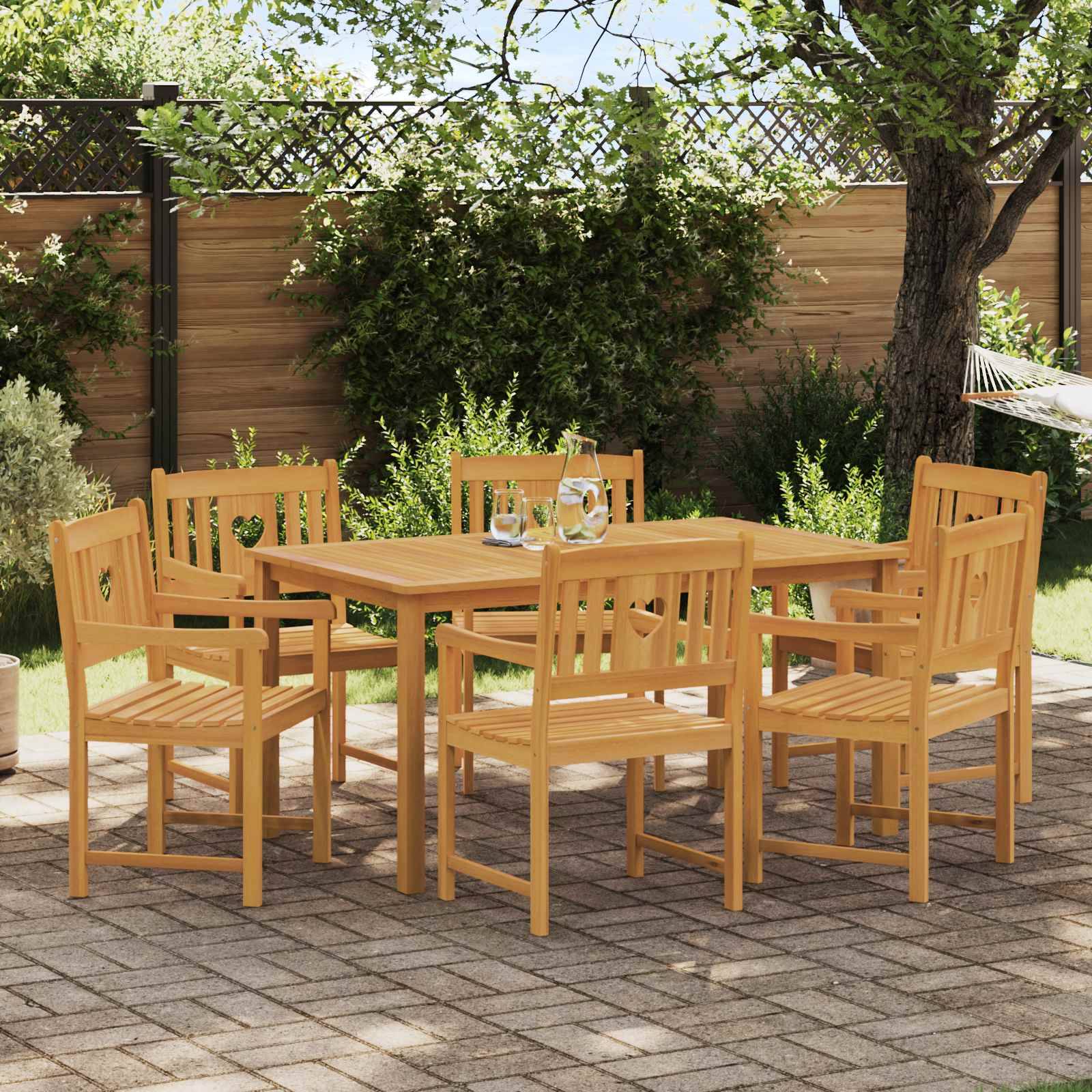 vidaXL Bank Outdoor 6 pcs Natur 56 x 55,5 x 90 cm Massivholz Akazie