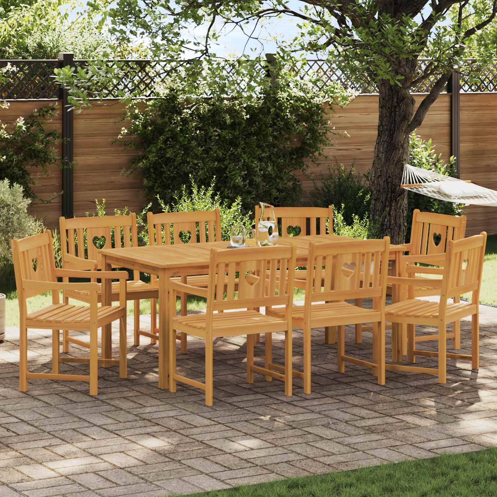 vidaXL Bank Outdoor 8 pcs Natur 56 x 55,5 x 90 cm Massivholz Akazie