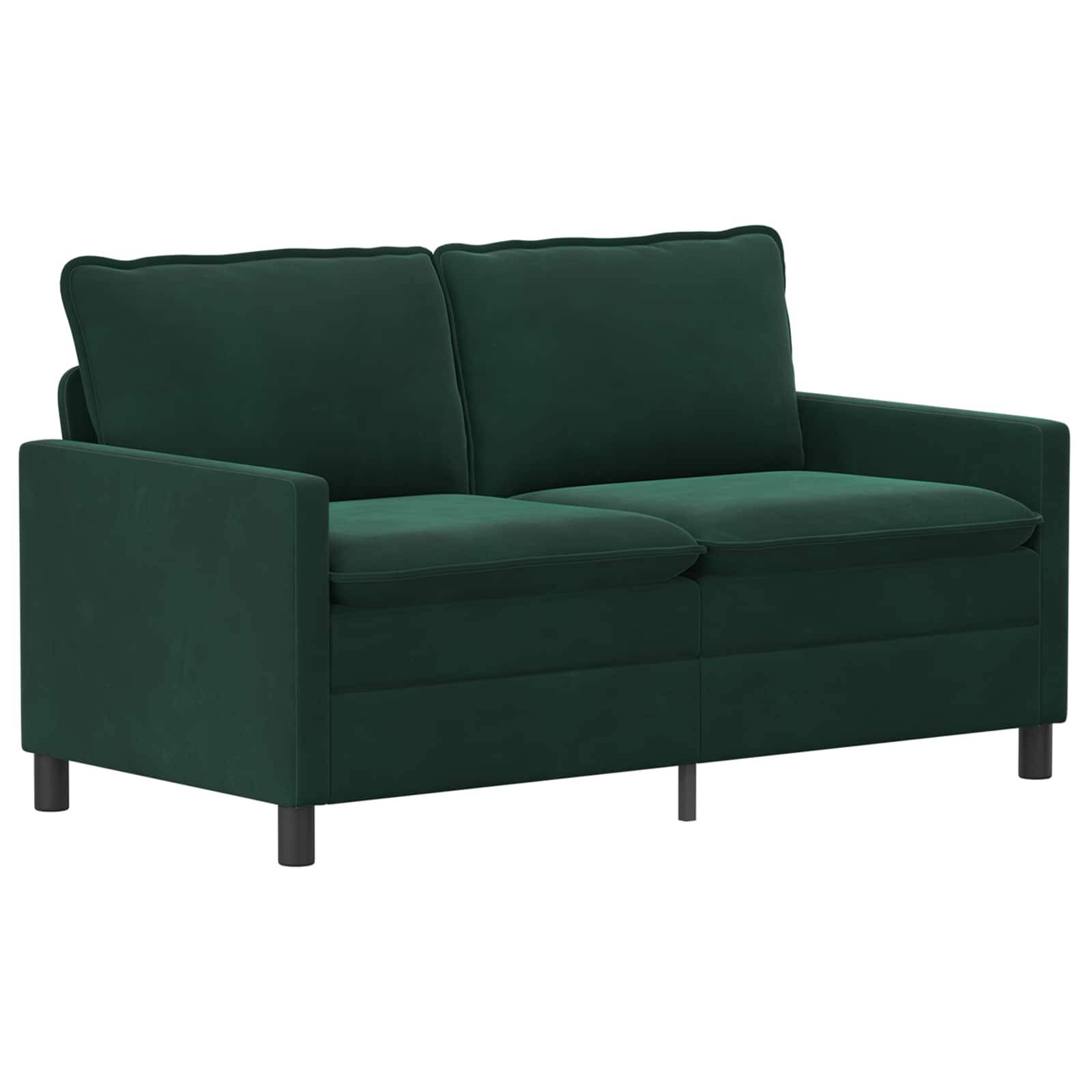 vidaXL Sofa Set 2 pcs Dunkelgrün Samt
