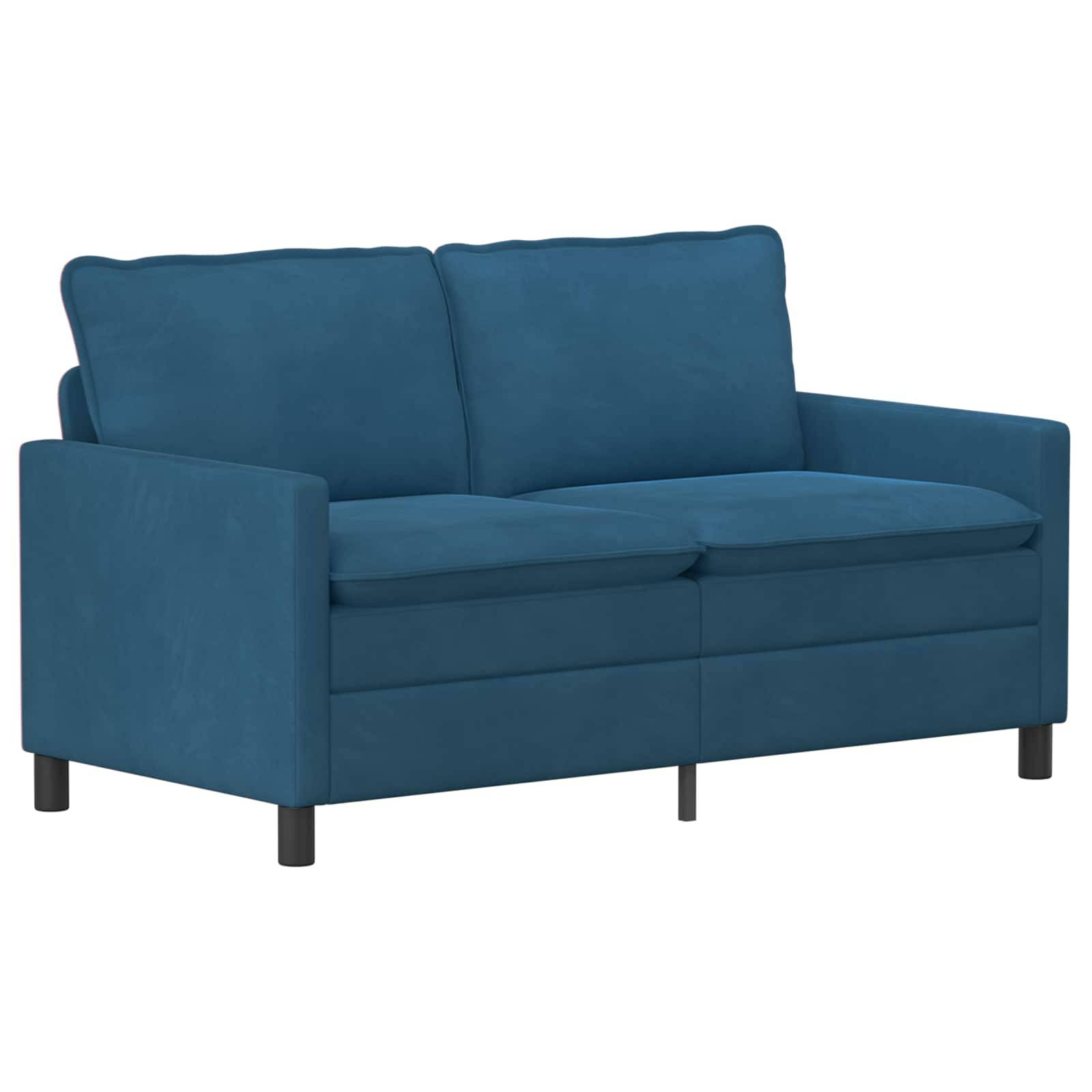 vidaXL Sofa Set 2 pcs Blau Samt