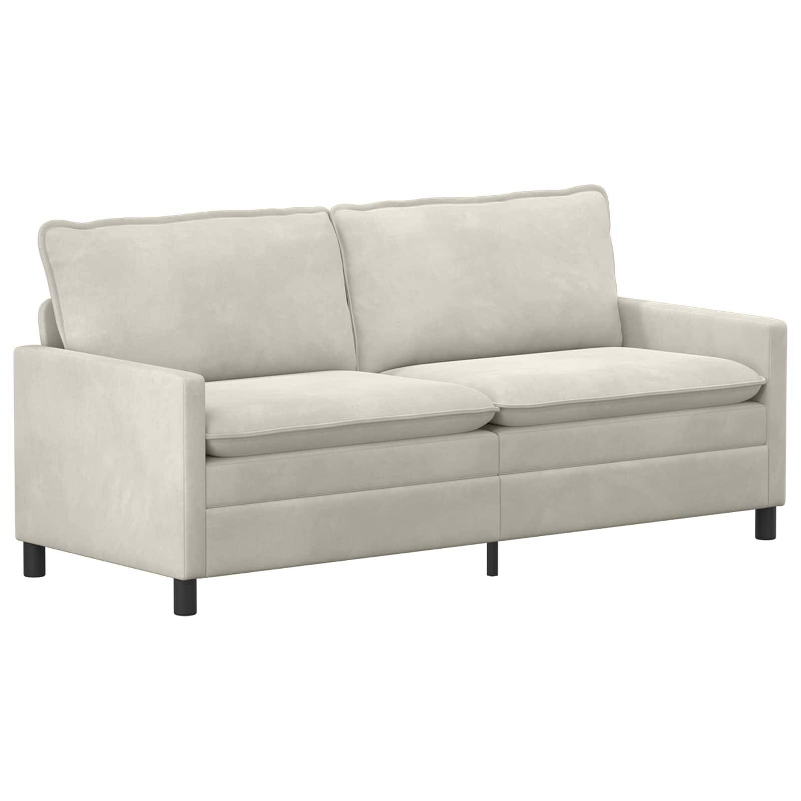 vidaXL Sofa Creme 196 x 81 x 87,5 cm Samt
