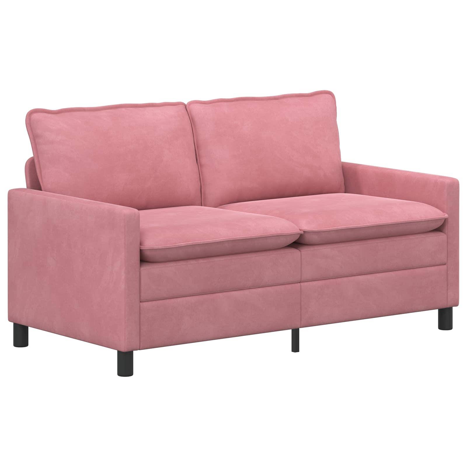 vidaXL Sofa Set 2 pcs Rosa Samt