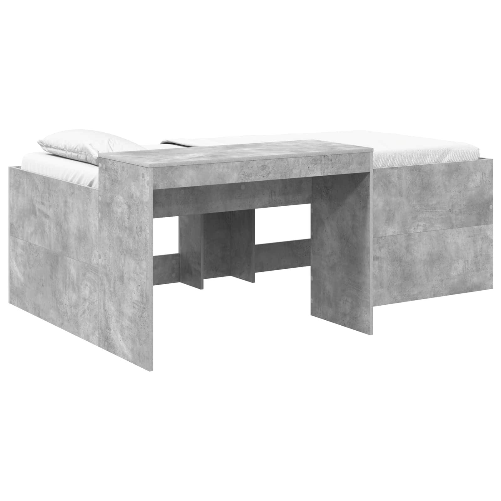 vidaXL Bettgestell mit Schreibtisch 2 pcs Kunsthandwerk Eiche