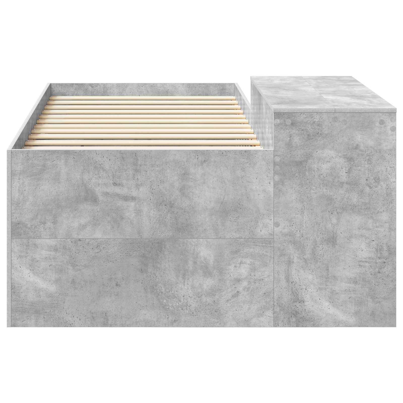 vidaXL Hochbett mit Schreibtisch für Kinder Betongrau 90 x 200 cm