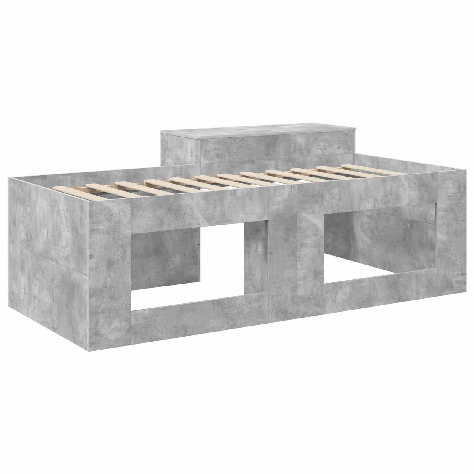 vidaXL Bettgestell mit Schreibtisch 2 pcs Kunsthandwerk Eiche