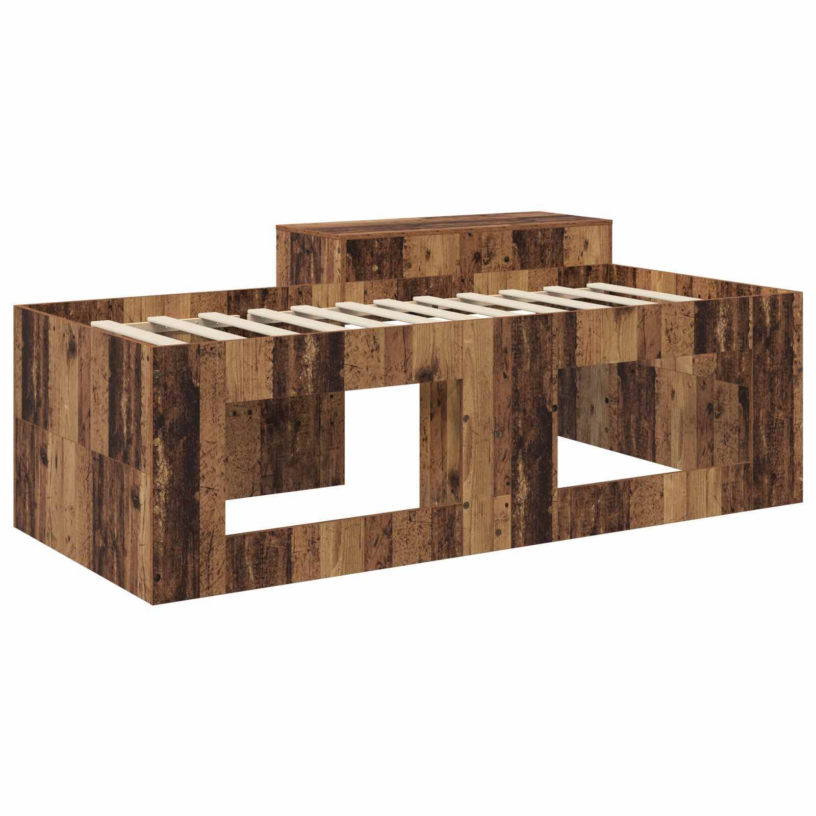 vidaXL Bettgestell mit Schreibtisch 2 pcs Kunsthandwerk Eiche