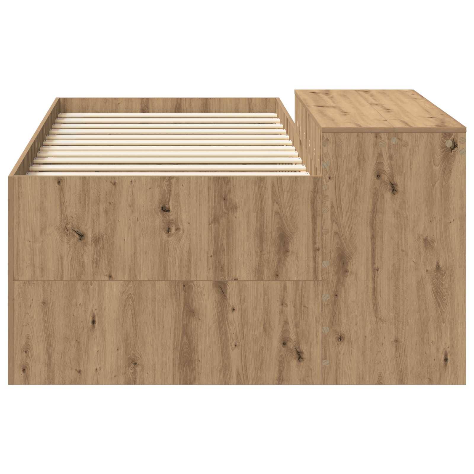 vidaXL Hochbett mit Schreibtisch für Kinder Artisan-Eiche 90 x 200 cm