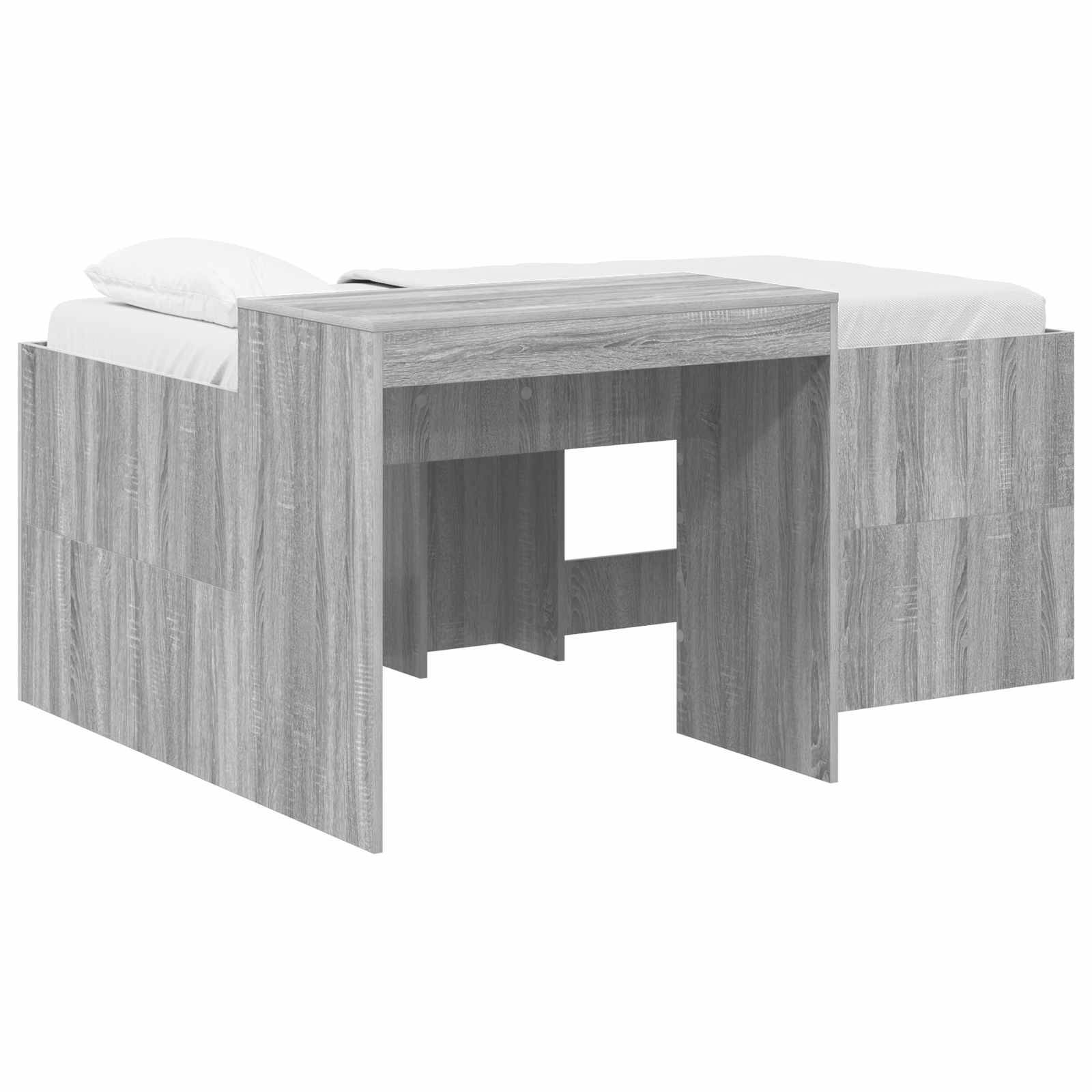 vidaXL Bettgestell mit Schreibtisch 2 pcs Kunsthandwerk Eiche