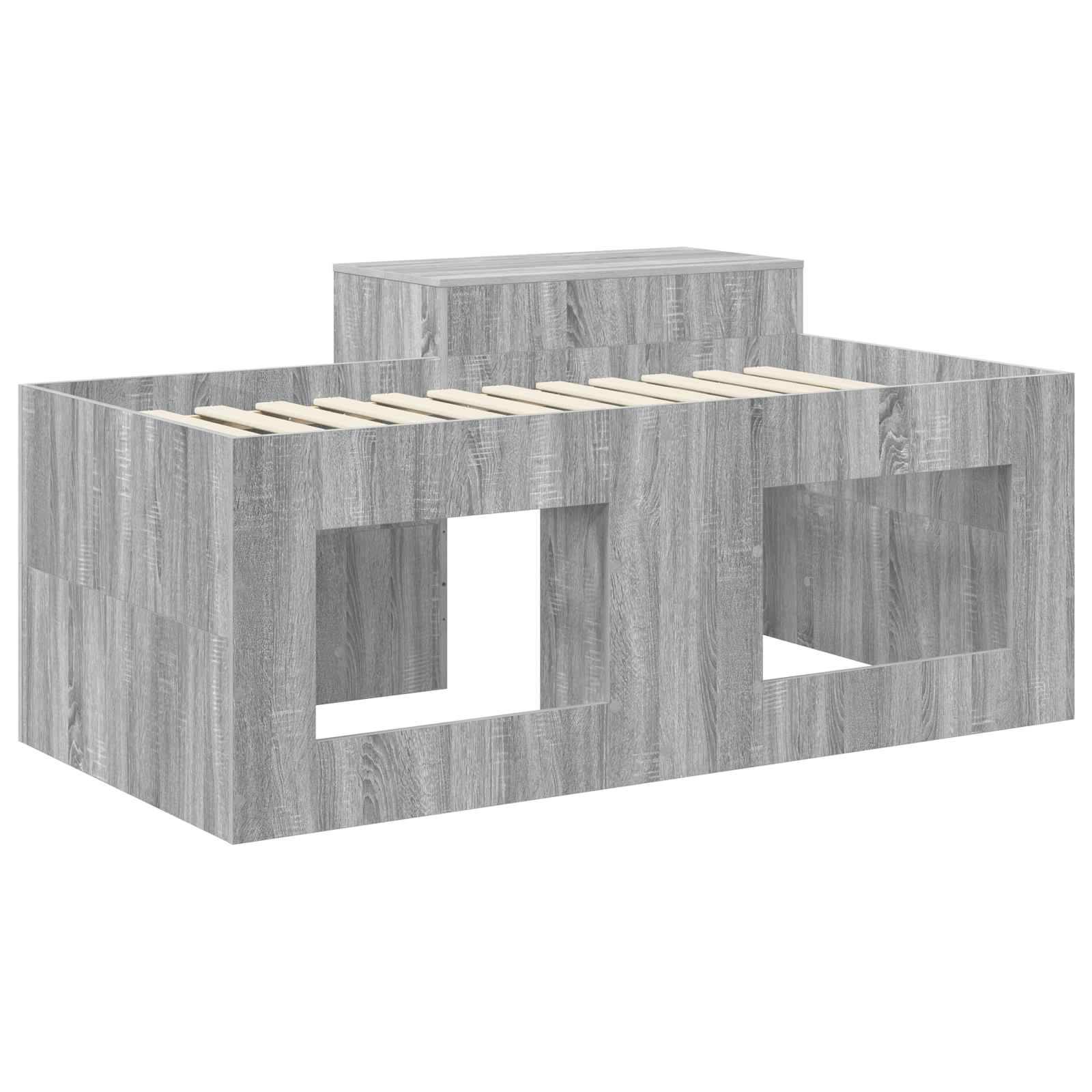 vidaXL Bettgestell mit Schreibtisch 2 pcs Kunsthandwerk Eiche
