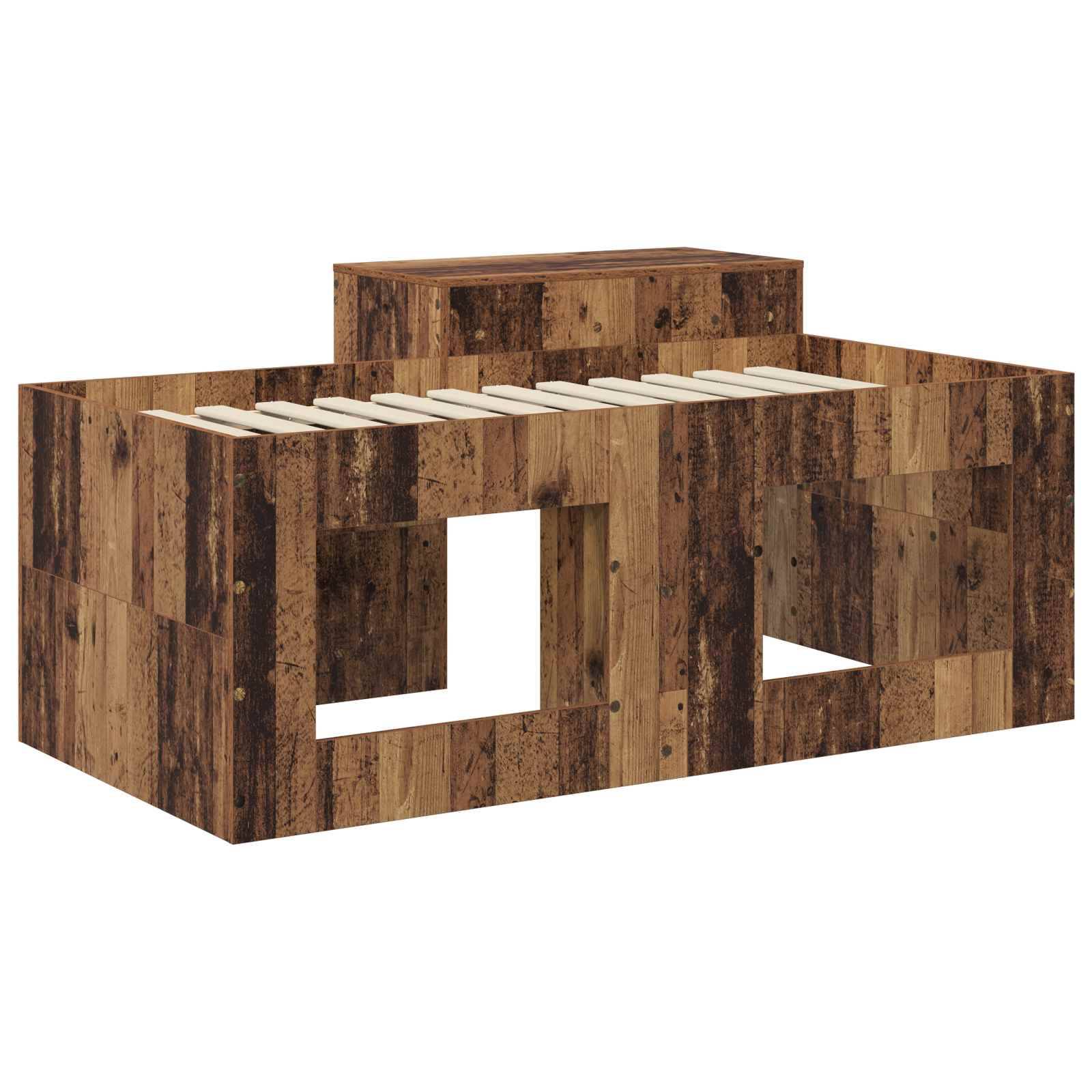 vidaXL Bettgestell mit Schreibtisch 2 pcs Kunsthandwerk Eiche