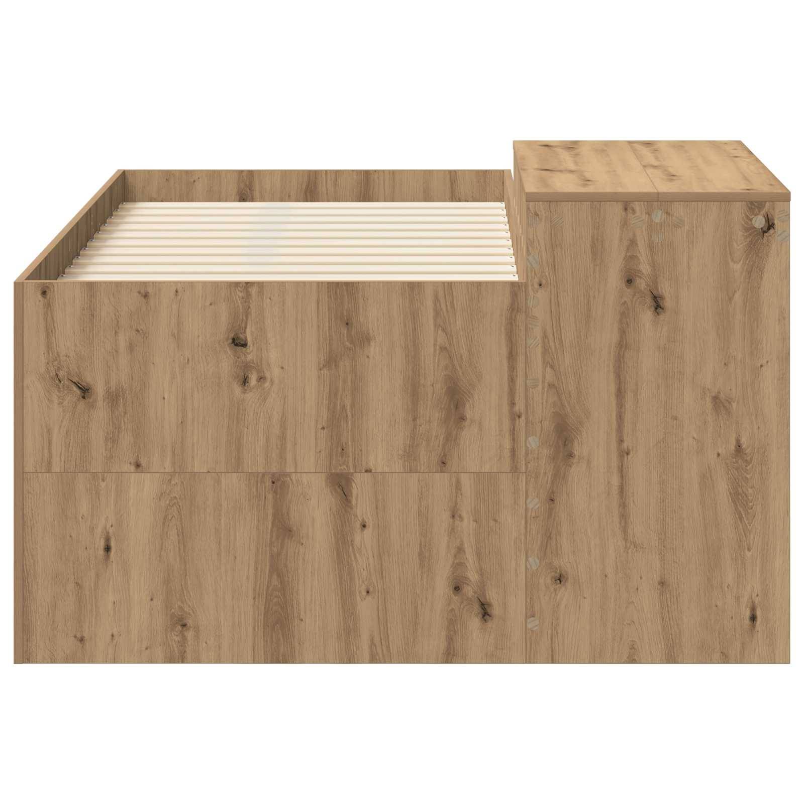 vidaXL Bettgestell mit Schreibtisch 2 pcs Kunsthandwerk Eiche