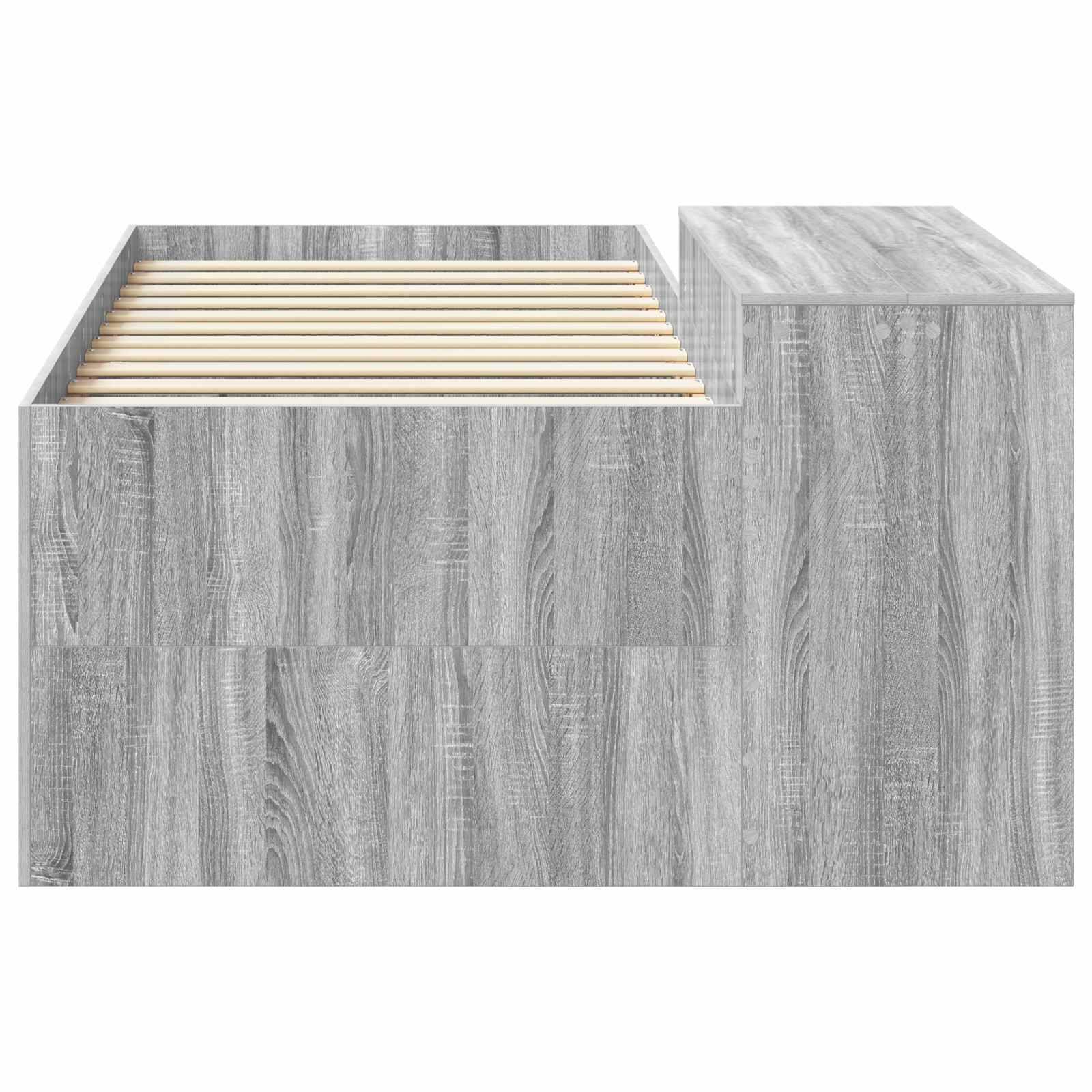 vidaXL Hochbett mit Schreibtisch für Kinder Grau Sonoma 80 x 200 cm