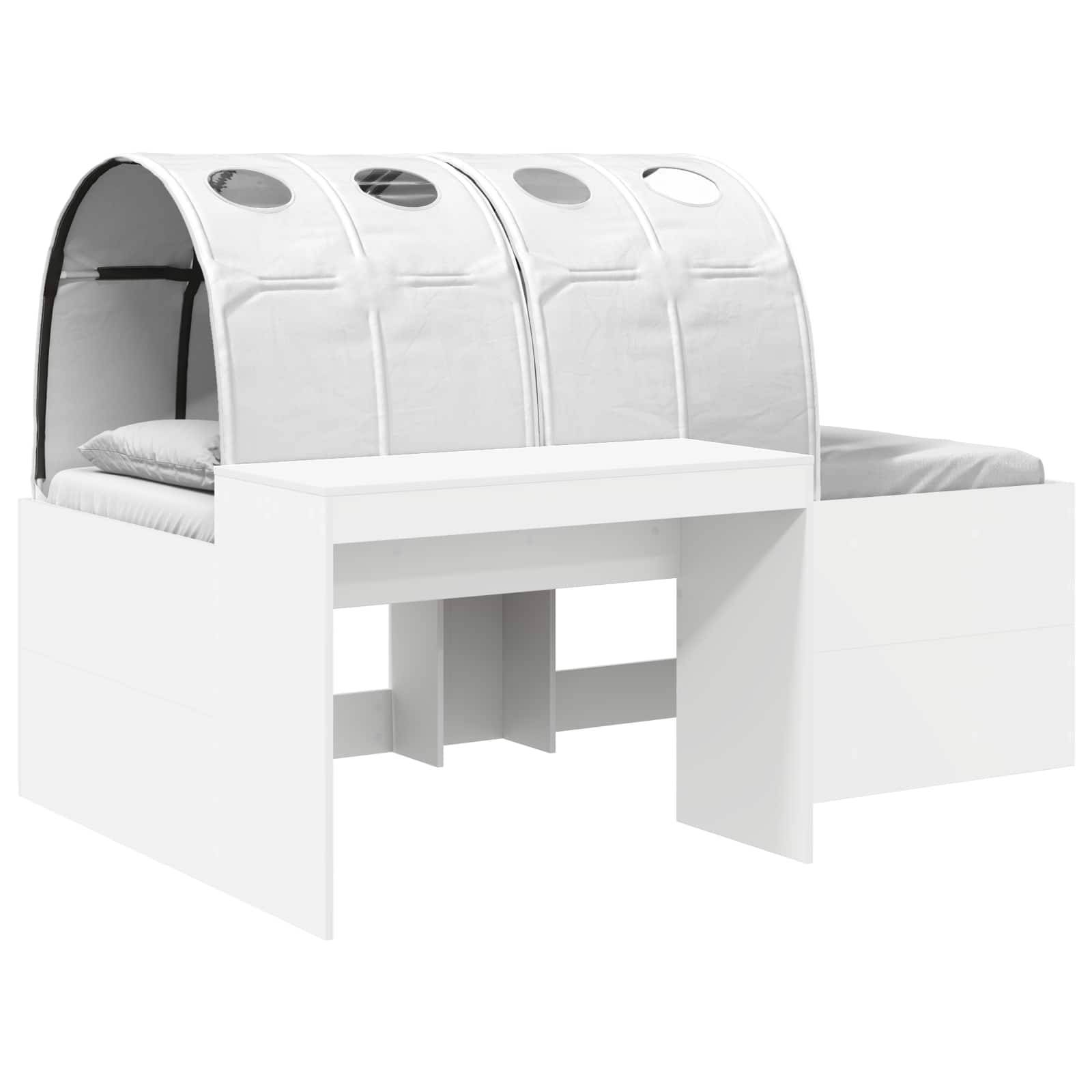 vidaXL Bett mit Tunnel 4 pcs Weiß Holzwerkstoff
