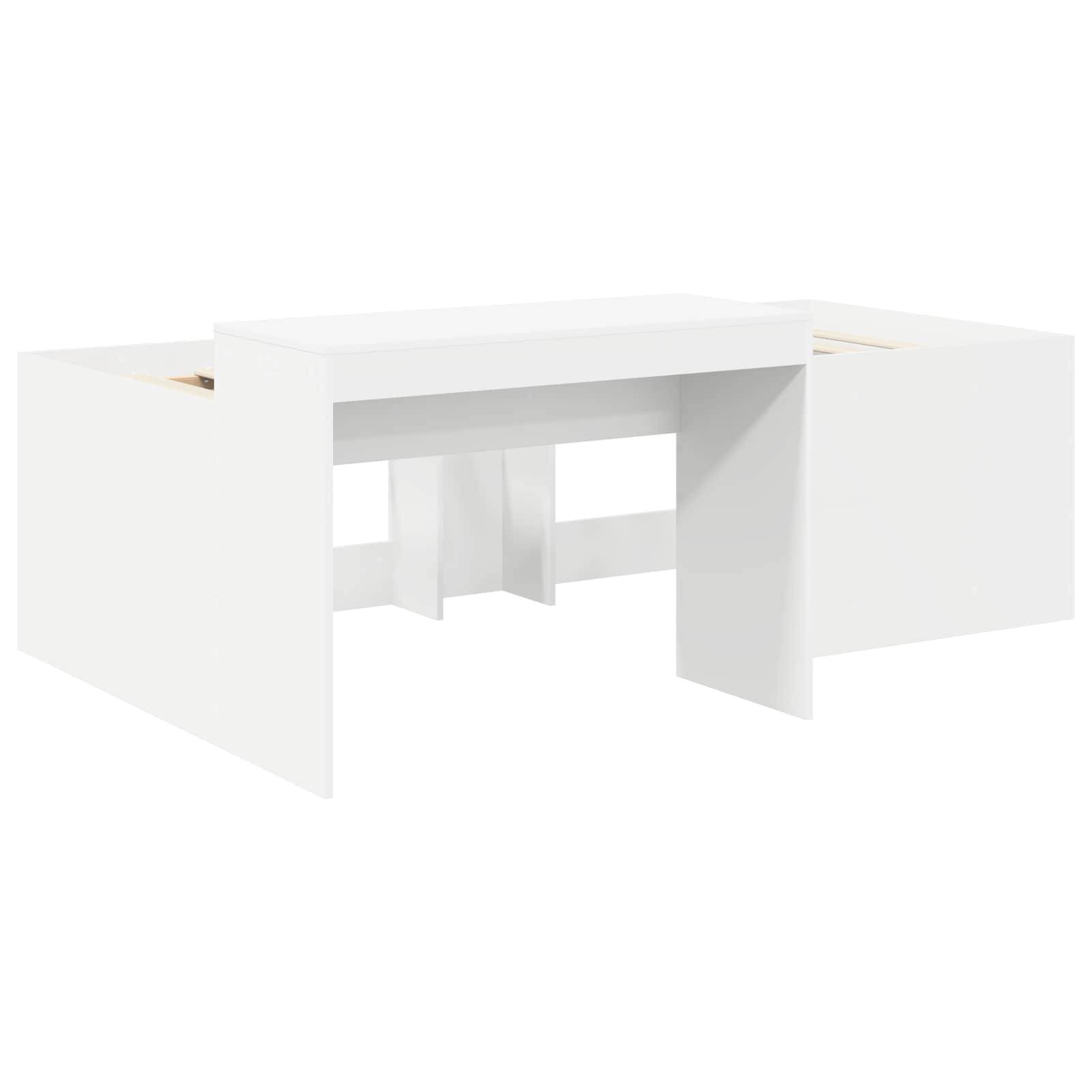 vidaXL Hochbett mit Schreibtisch für Kinder Weiß 98,5 x 200 cm