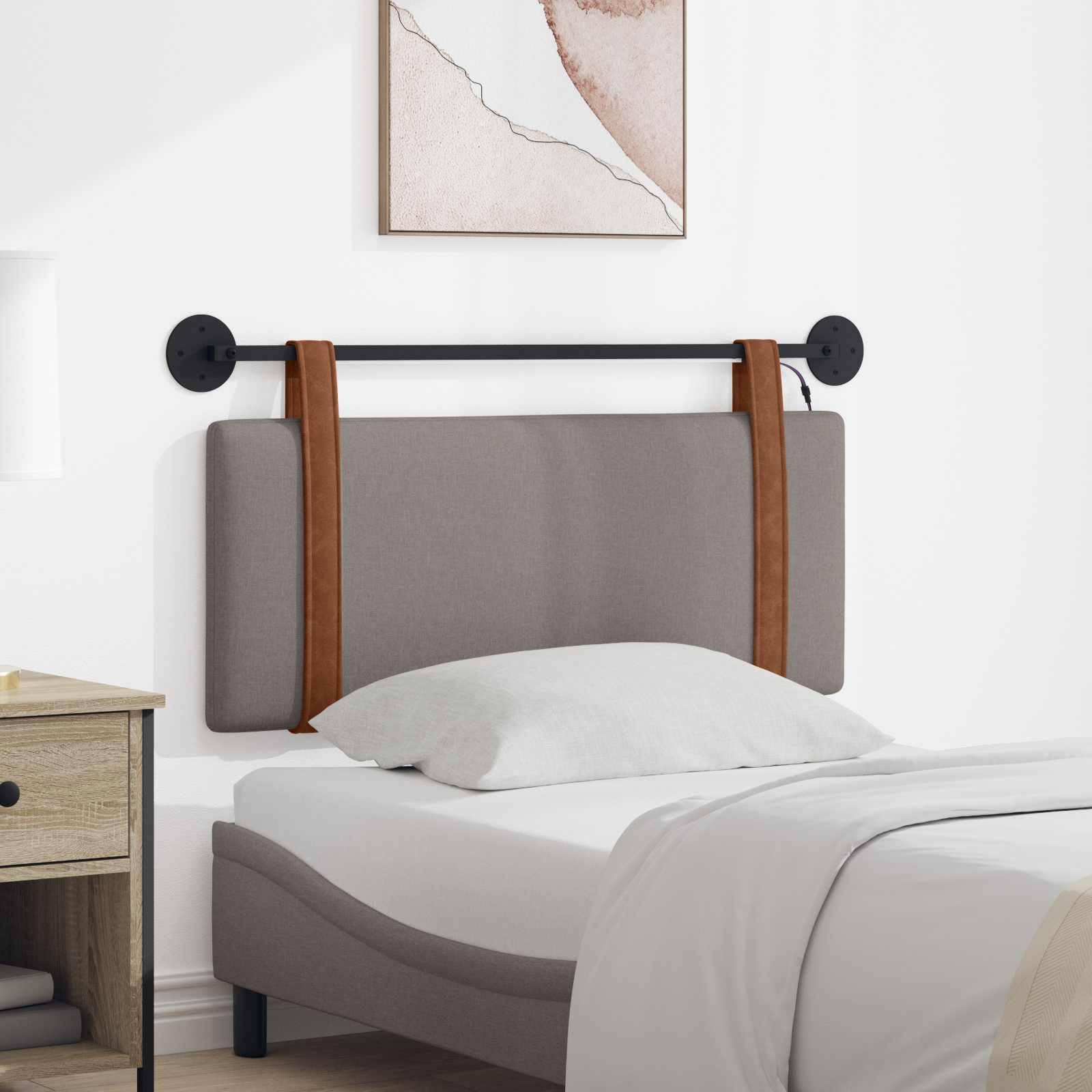 vidaXL Hängendes Kopfteil Mit LED Licht Taupe Antikes PU