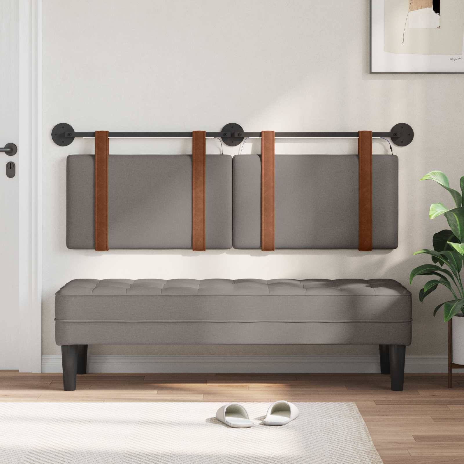 vidaXL Hängendes Kopfteil Mit LED Licht Taupe Antikes PU