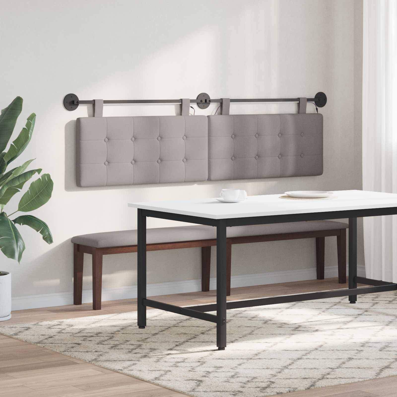 vidaXL Hängendes Kopfteil Mit LED Licht Taupe Stoff