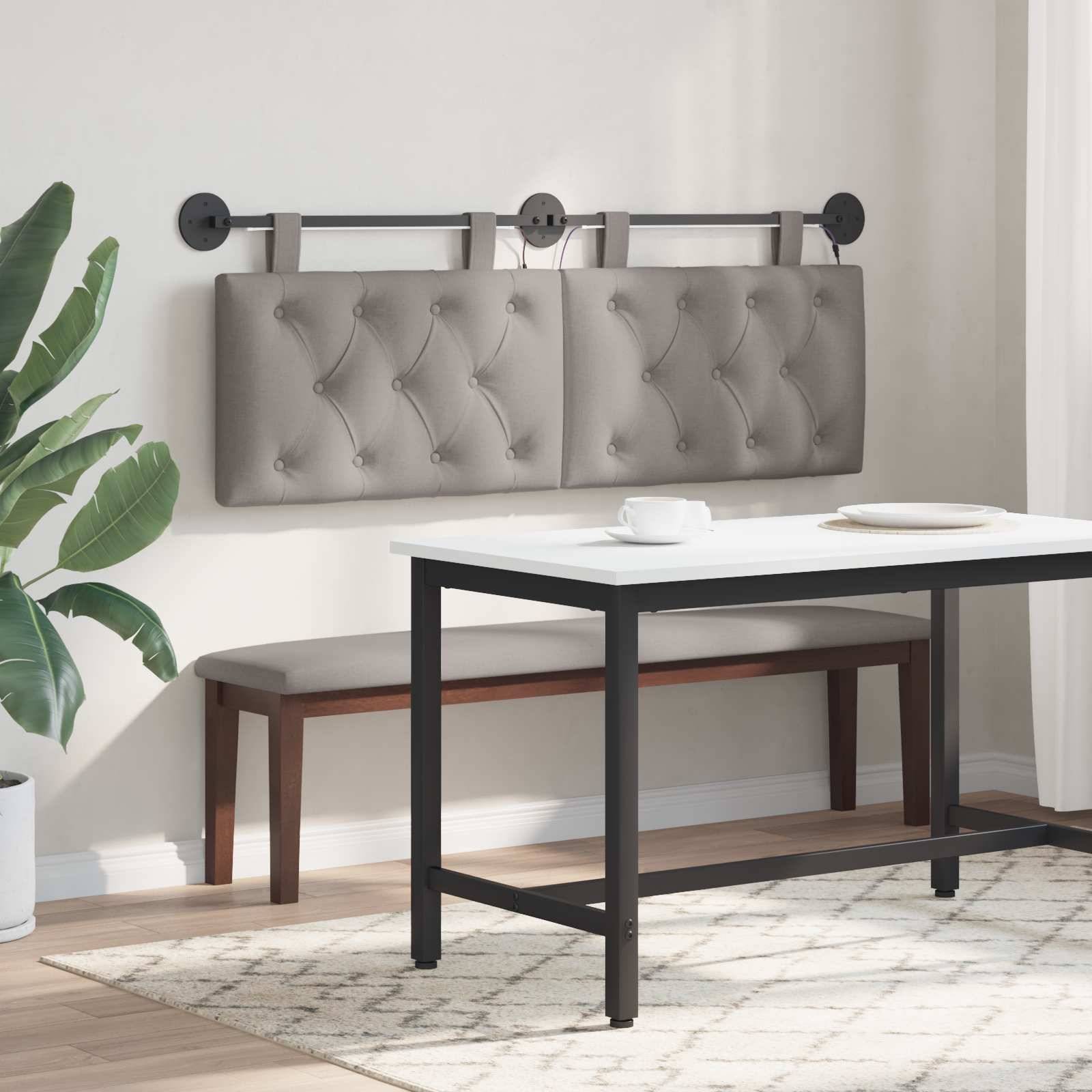 vidaXL Hängendes Kopfteil Mit LED Licht Taupe Stoff