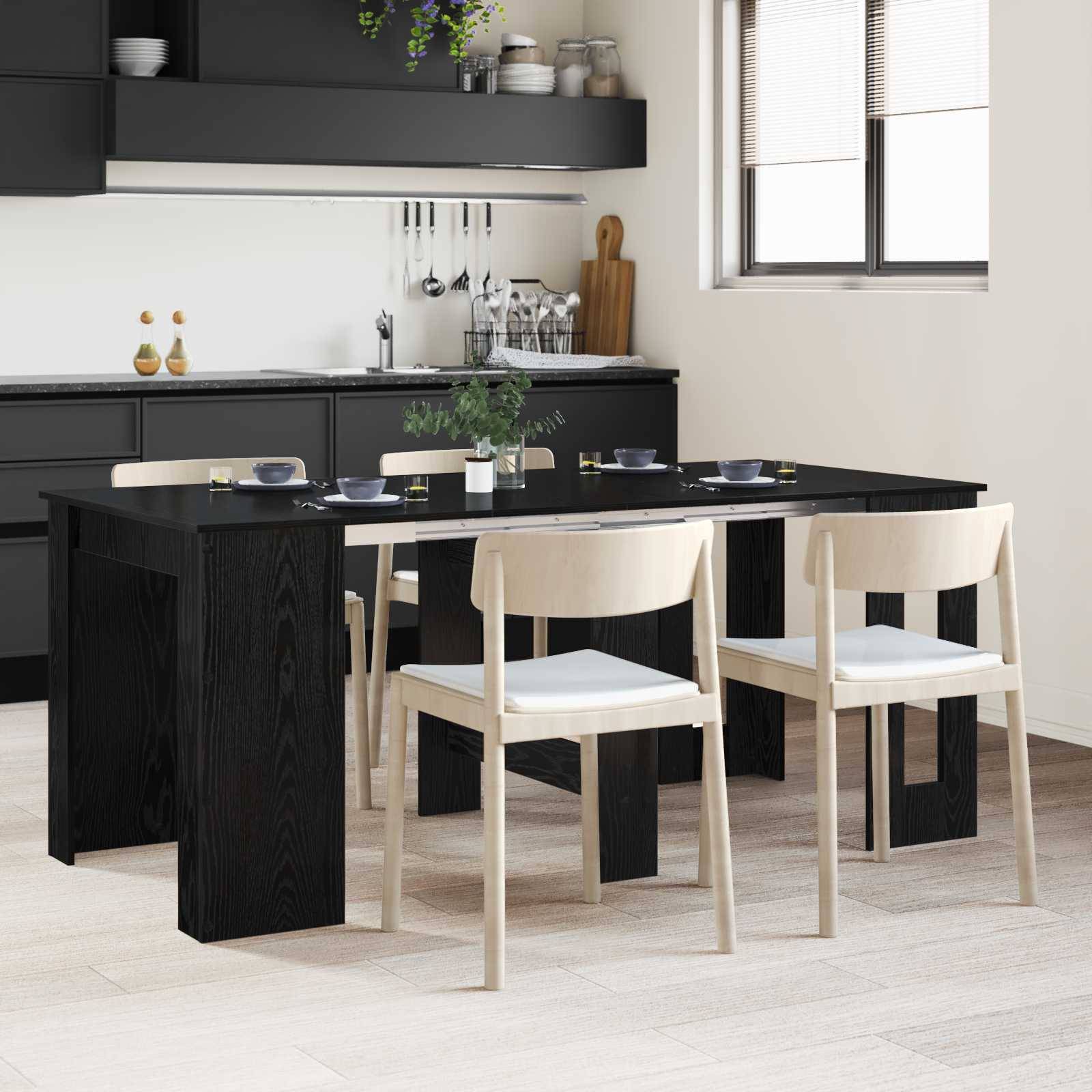 vidaXL Esstisch 180 x 85 x 75 cm Holzwerkstoff Schwarze Eiche