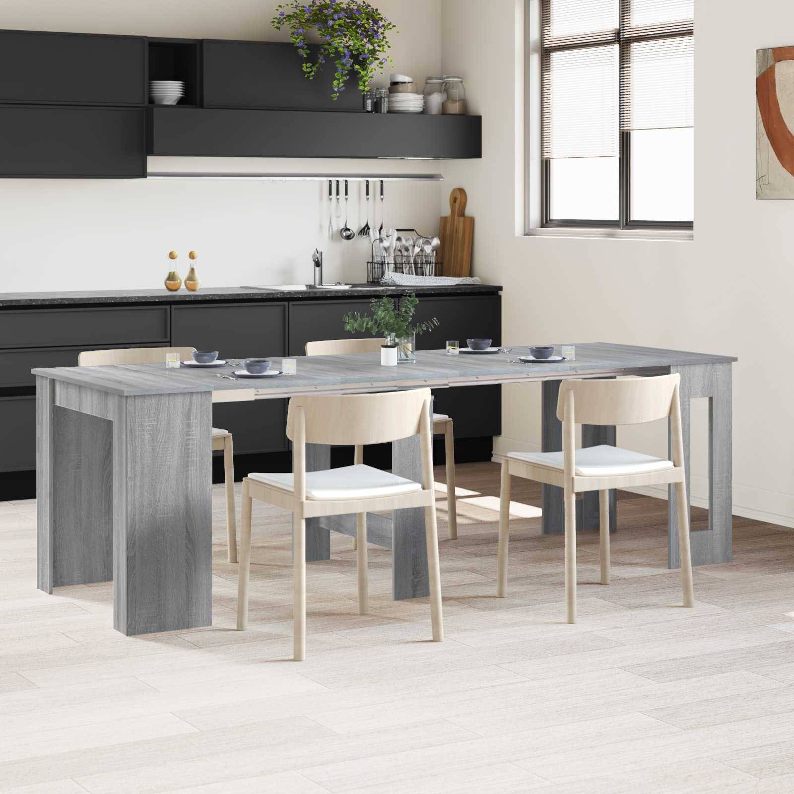 vidaXL Esstisch 240 x 85 x 75 cm Holzwerkstoff Grau Sonoma