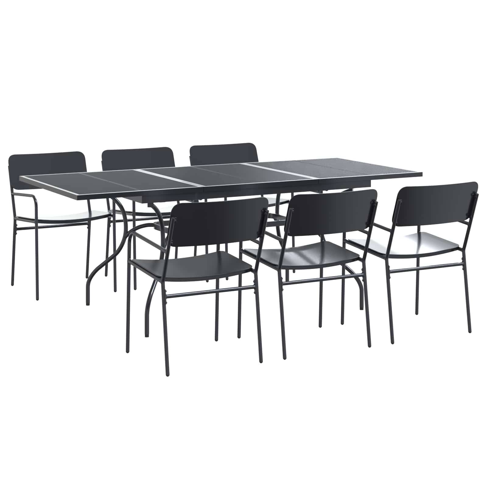 vidaXL Garten Essgruppe 7 pcs Anthrazit Stahl