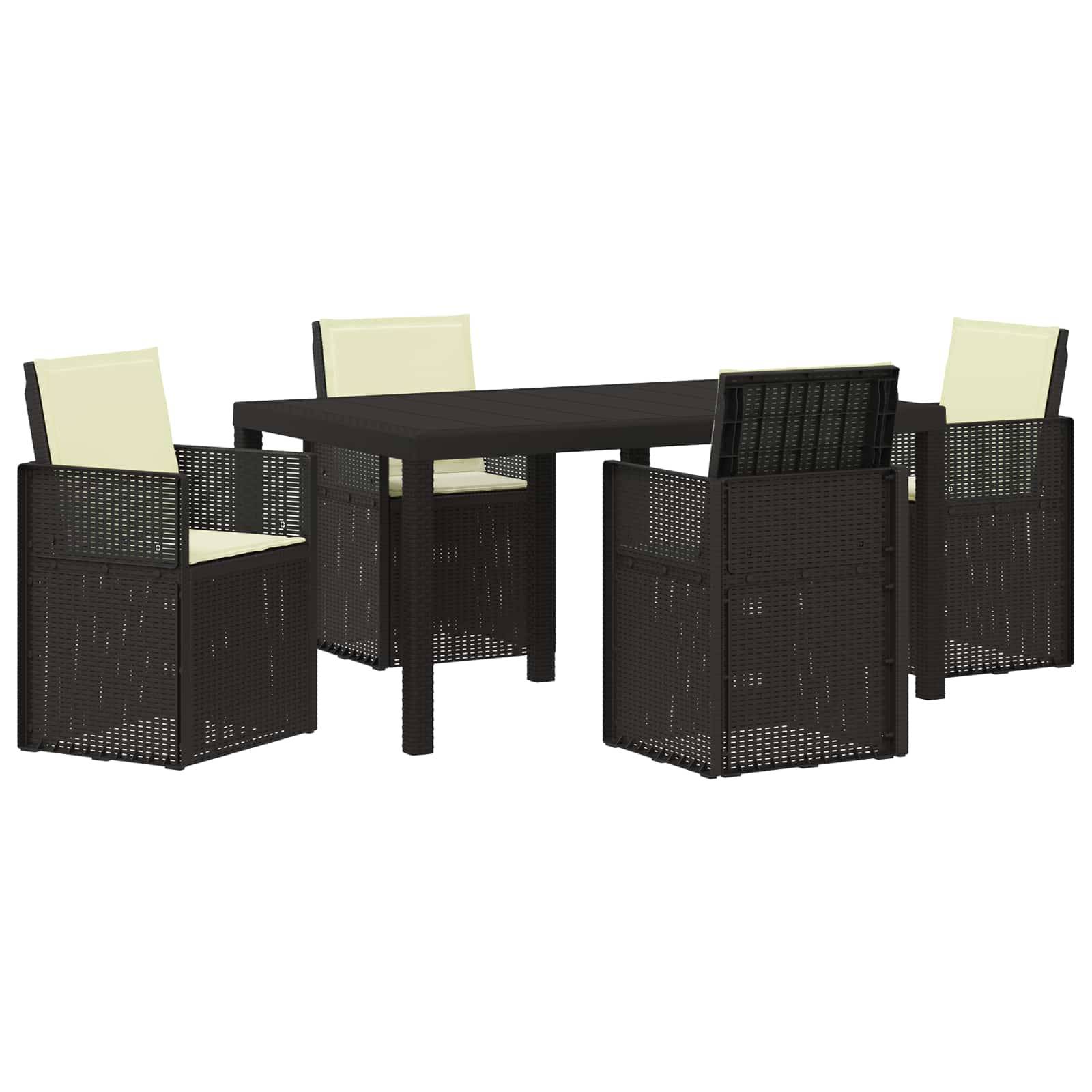 vidaXL Garten Essgruppe mit Kissen 5 pcs Anthrazit und Creme PP