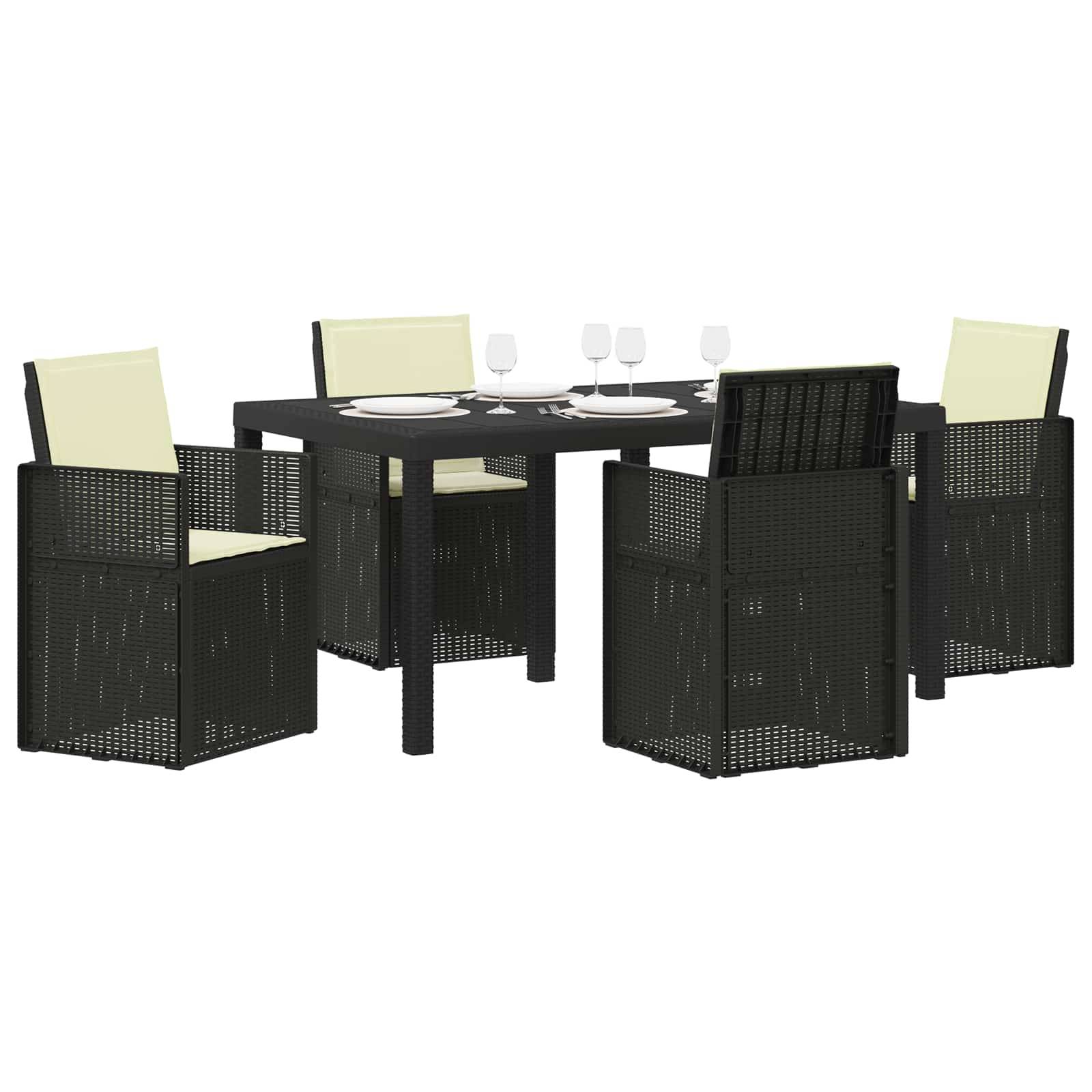 vidaXL Garten Essgruppe mit Kissen 5 pcs Anthrazit und Creme PP