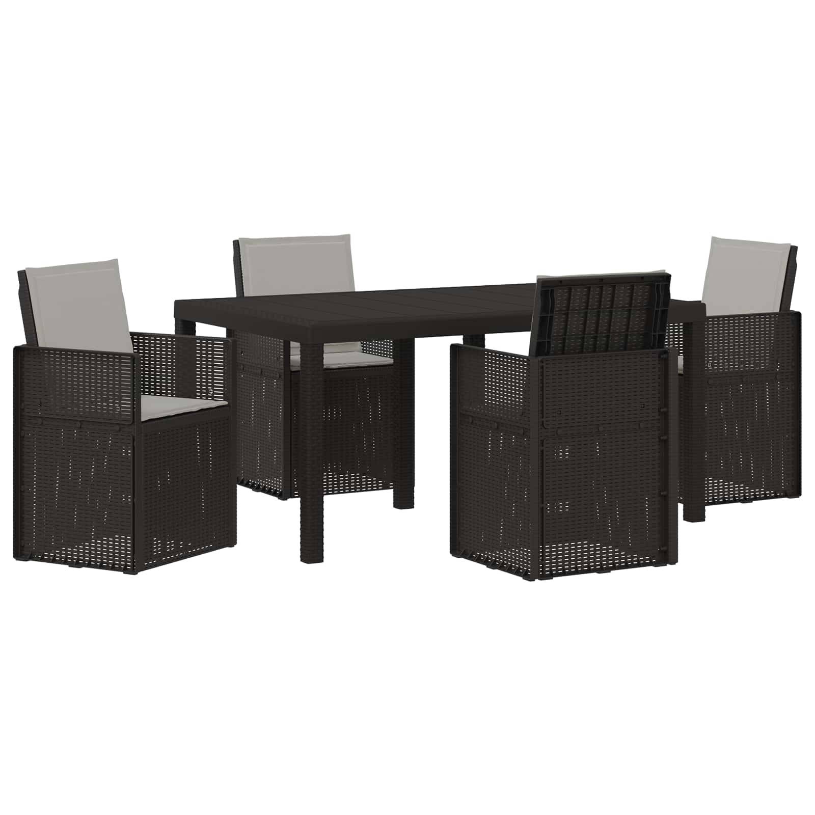vidaXL Garten Essgruppe mit Kissen 5 pcs Anthrazit und Hellgrau PP