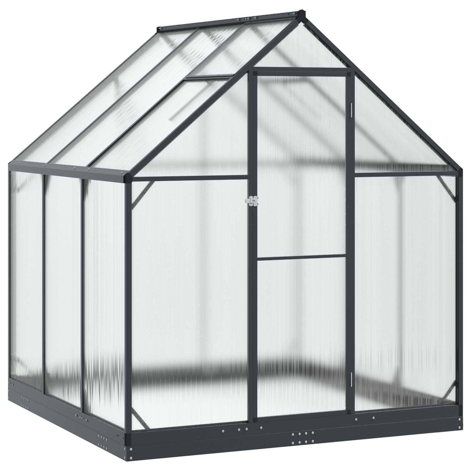 vidaXL Garten Gewächshaus mit Tür Anthrazit 183,5 x 183,5 x 207 cm