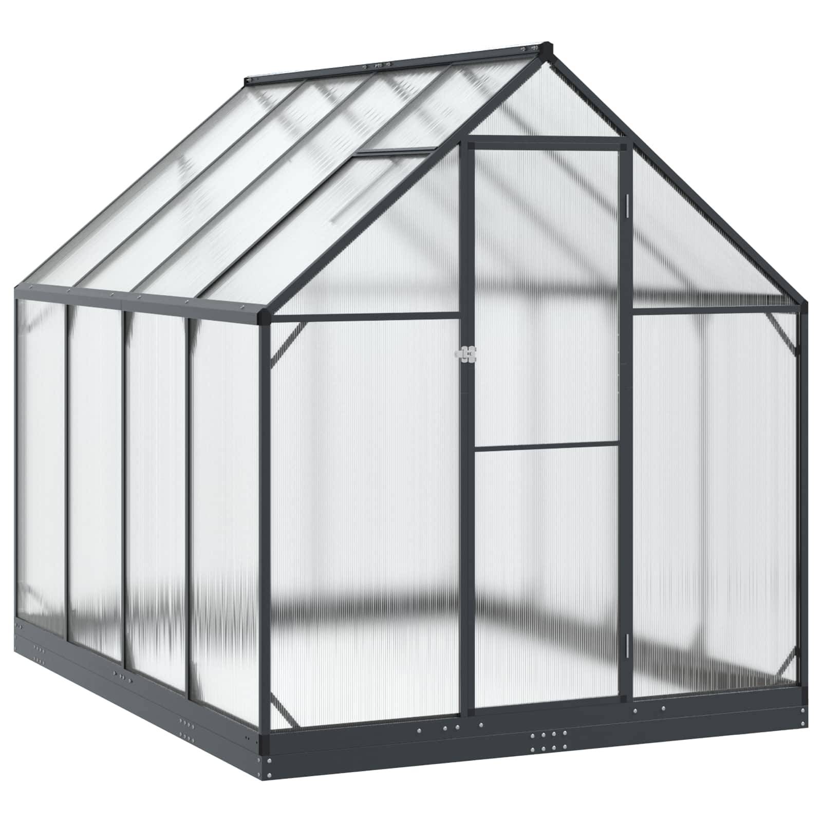 vidaXL Garten Gewächshaus mit Tür Anthrazit 183,5 x 243,5 x 207 cm