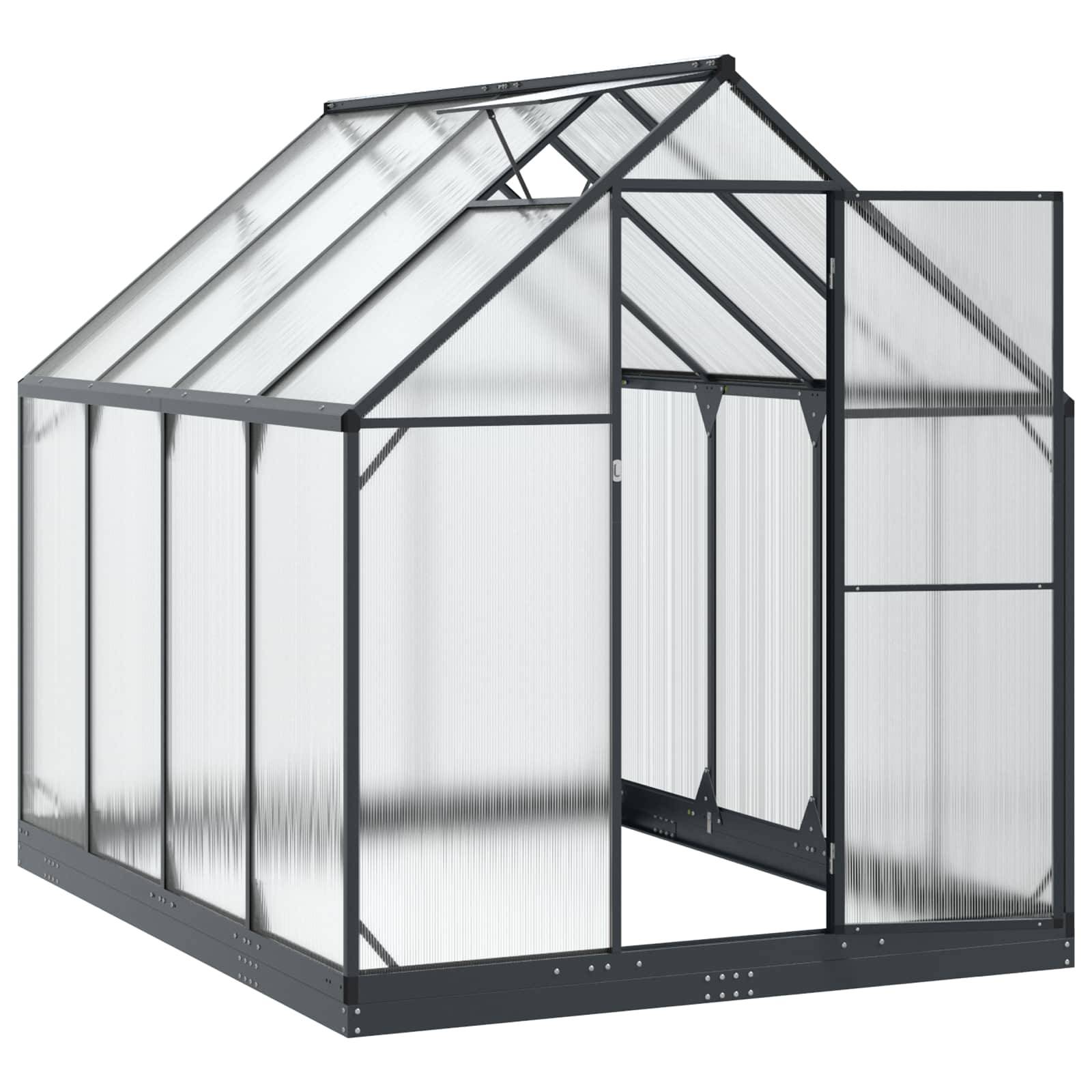 vidaXL Garten Gewächshaus mit Tür Anthrazit 183,5 x 243,5 x 207 cm