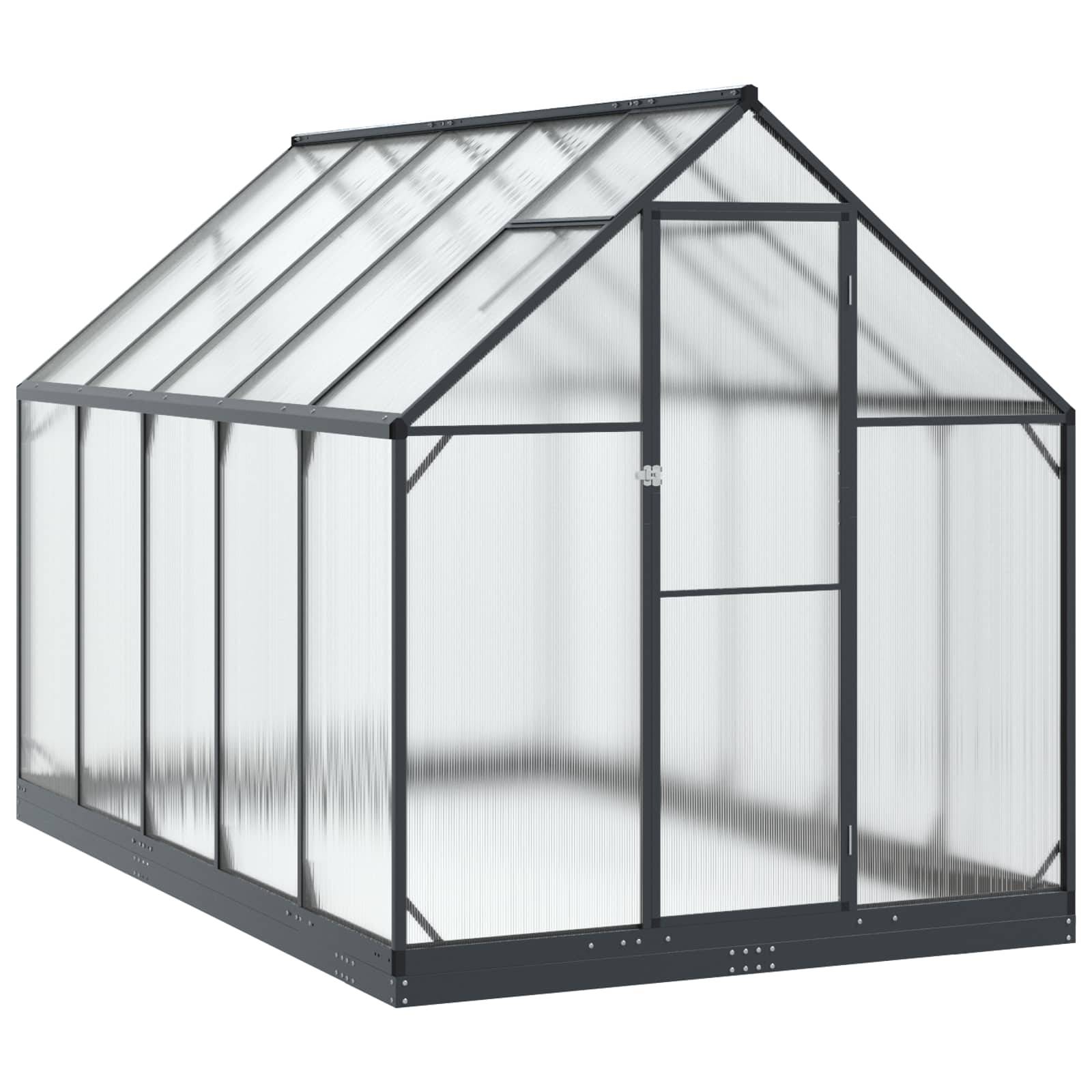 vidaXL Garten Gewächshaus mit Tür Anthrazit 183,5 x 303,5 x 207 cm