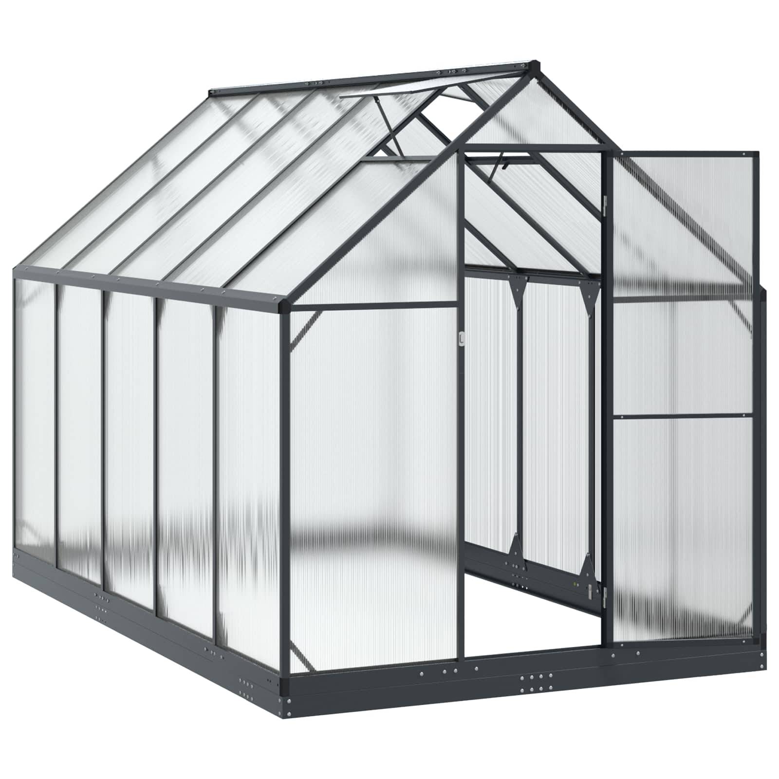 vidaXL Garten Gewächshaus mit Tür Anthrazit 183,5 x 303,5 x 207 cm