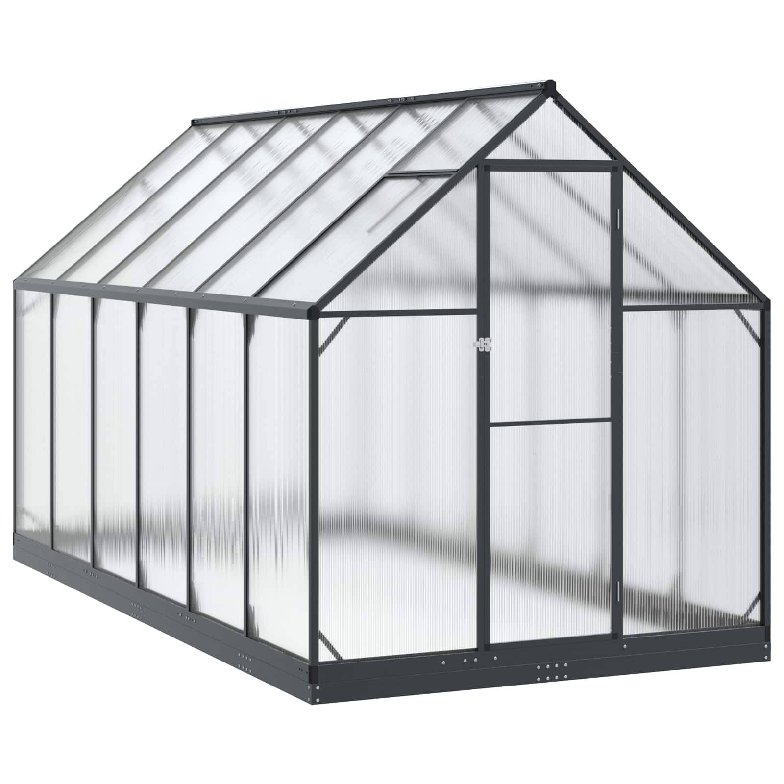 vidaXL Garten Gewächshaus mit Tür Anthrazit 183,5 x 363,5 x 207 cm