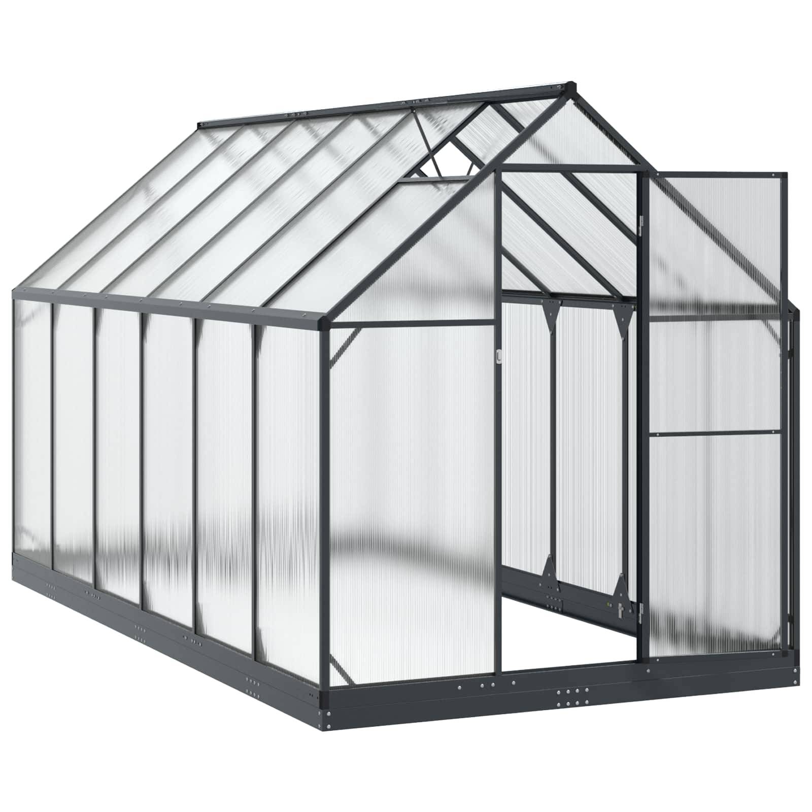 vidaXL Garten Gewächshaus mit Tür Anthrazit 183,5 x 363,5 x 207 cm