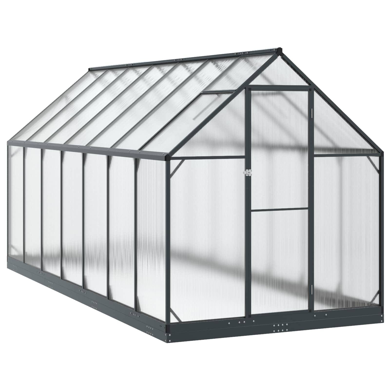 vidaXL Garten Gewächshaus mit Tür Anthrazit 183,5 x 423,5 x 207 cm