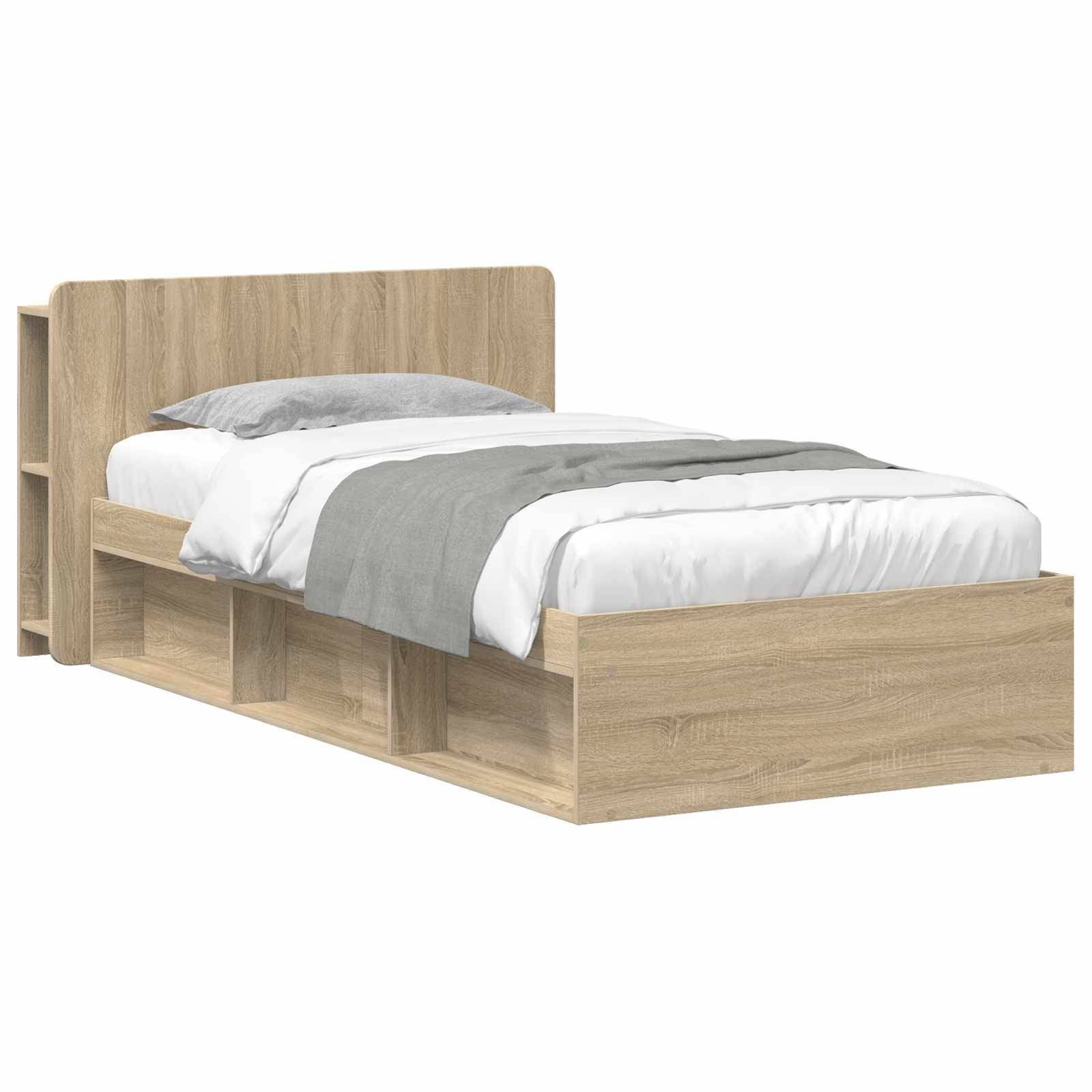 vidaXL Bettgestell mit Stauraum Sonoma-Eiche 80 x 200 cm Holzwerkstoff
