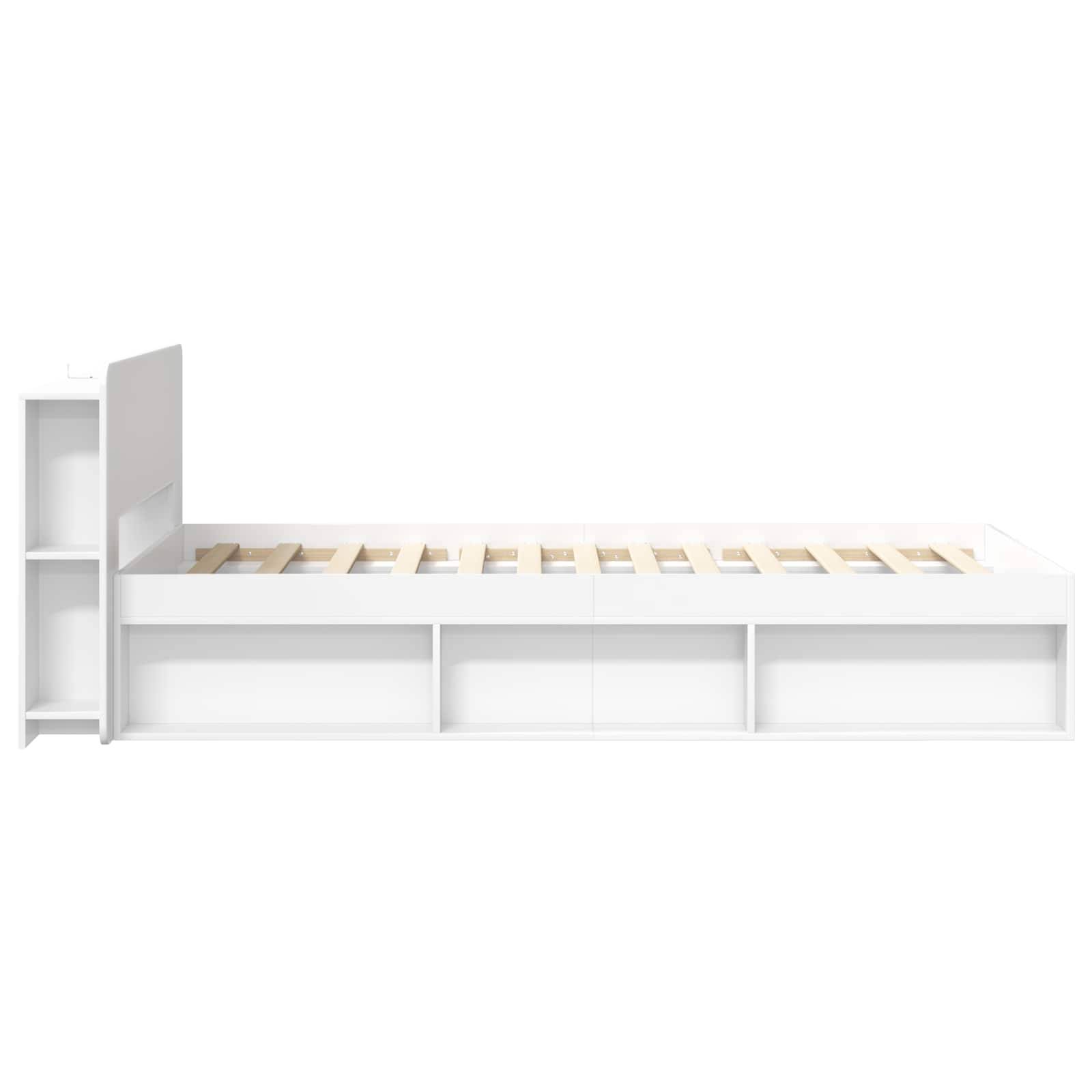 vidaXL Bettgestell mit Stauraum Weiß 100 x 200 cm Holzwerkstoff